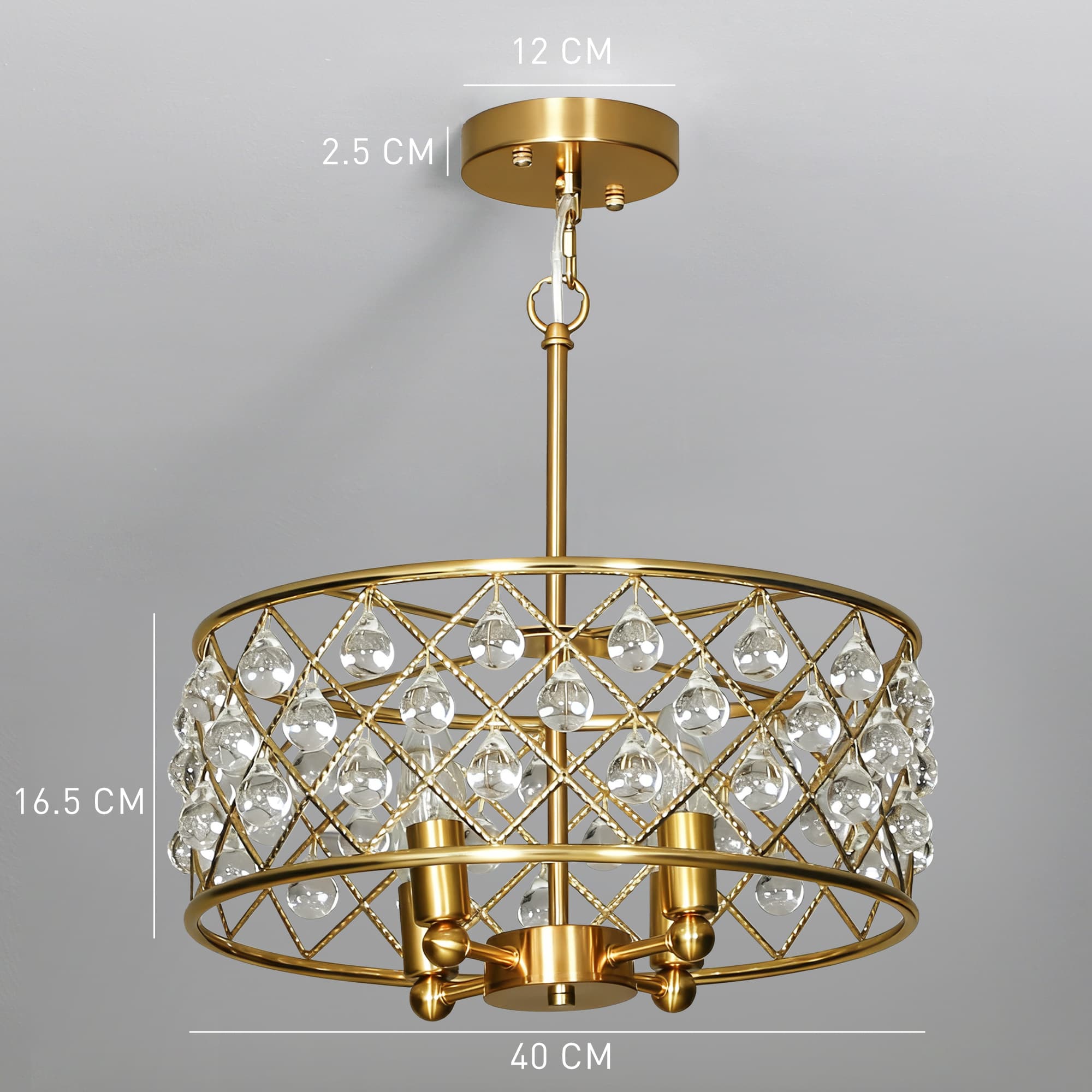 Transform Your Space with this Gold-Tone Crystal Chandelier - image 3