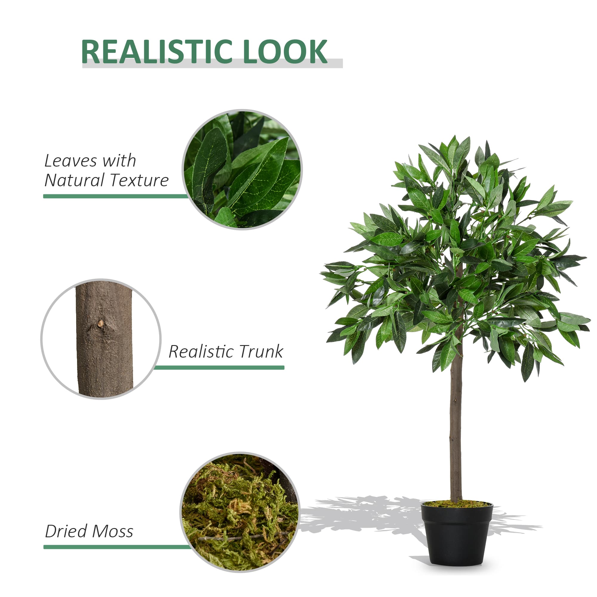 Premium 90cm Artificial Bay Laurel Topiary Trees Set of 2 - image 3