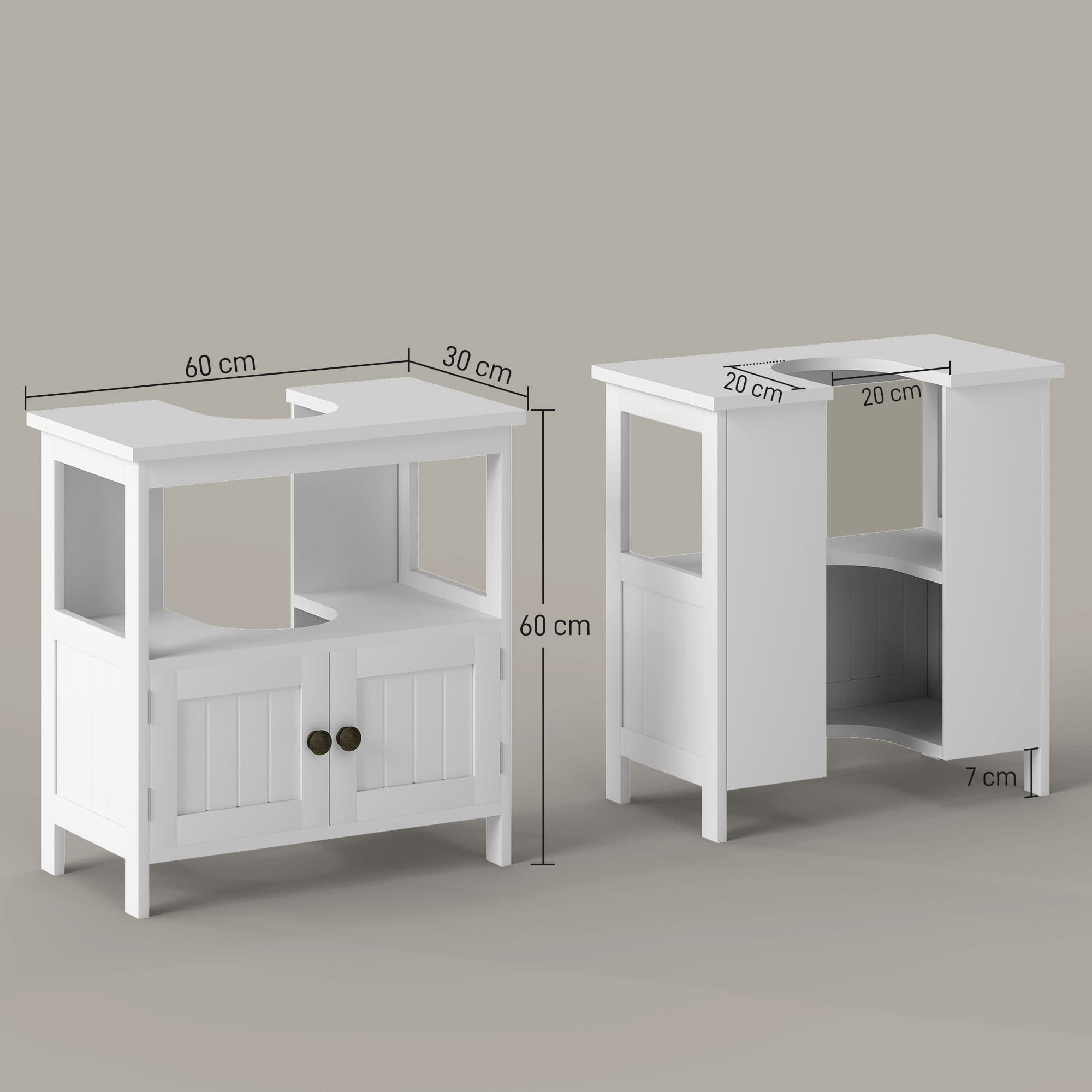 White under sink cabinet for tidy bathroom storage - image 4