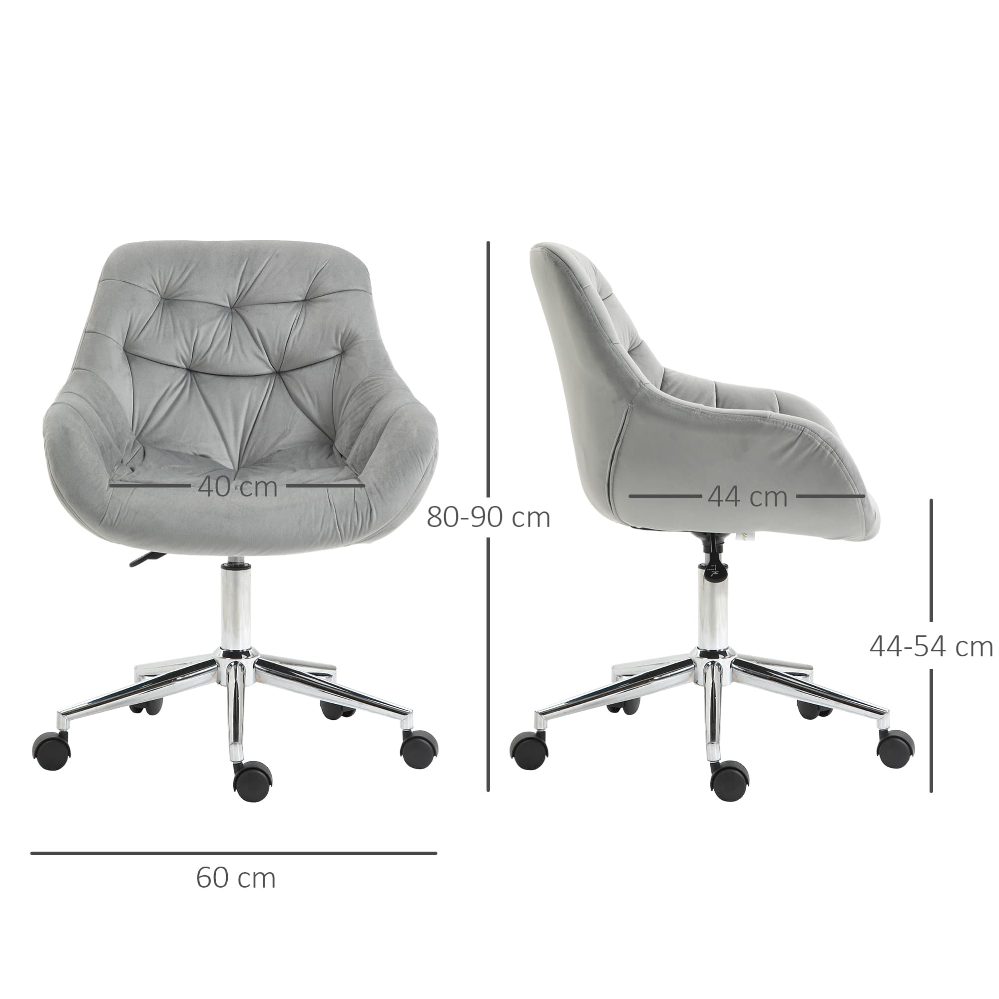 Transform Your Workspace with this Grey Velvet Office Chair - image 4