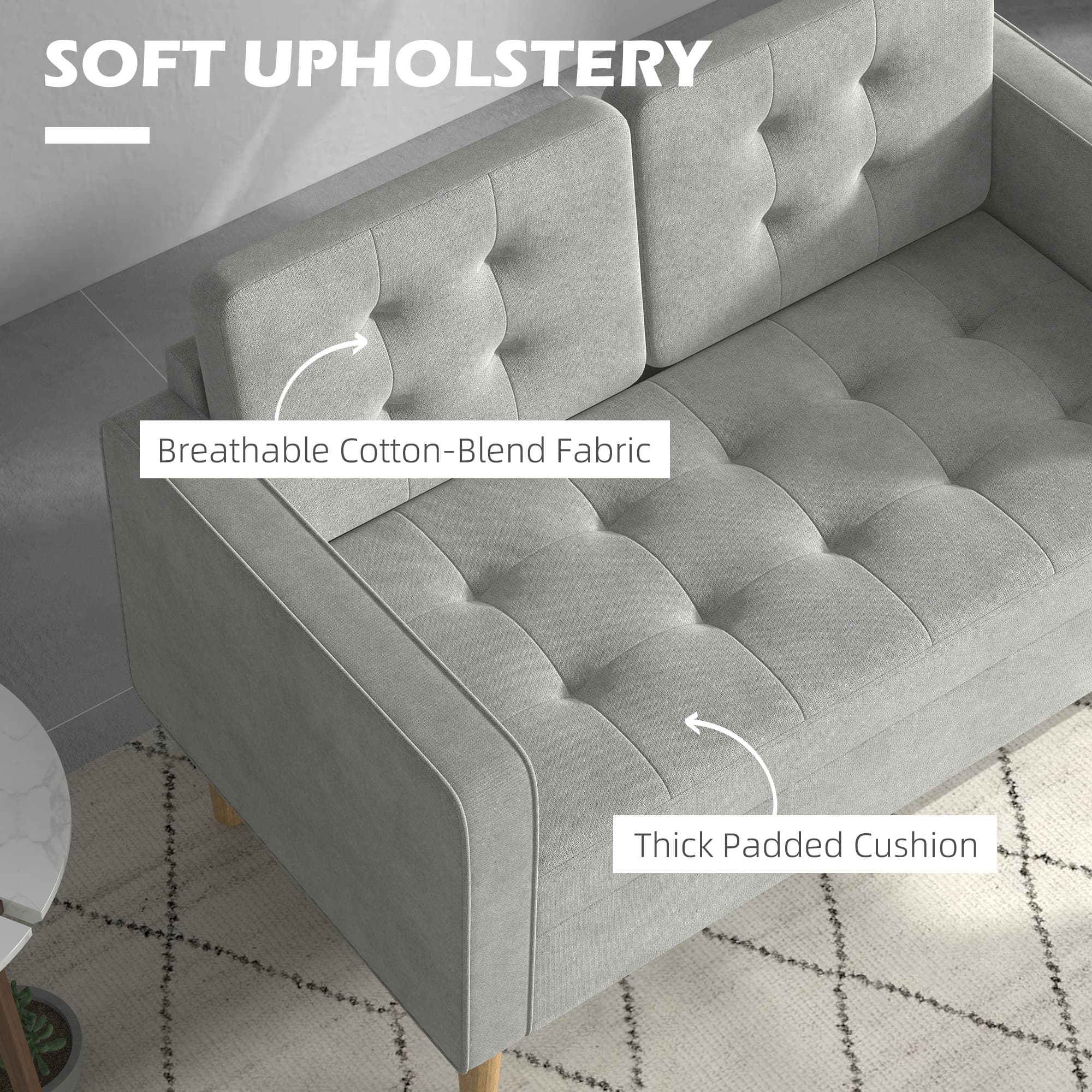 Light Grey 2 Seater Sofa with Clever Hidden Storage - image 2