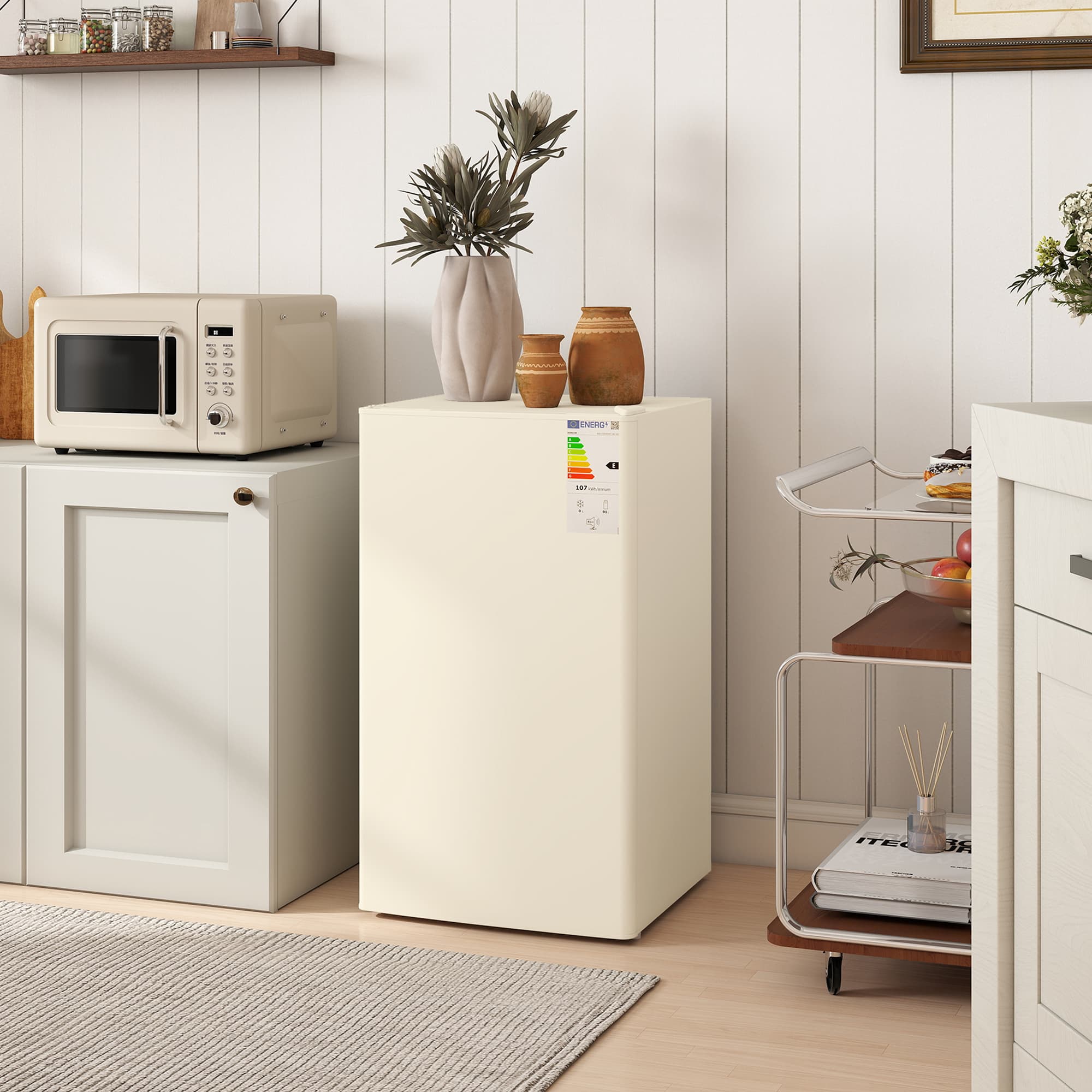 91-Litre Under-Counter Fridge with Chiller Box — Beige - image 10