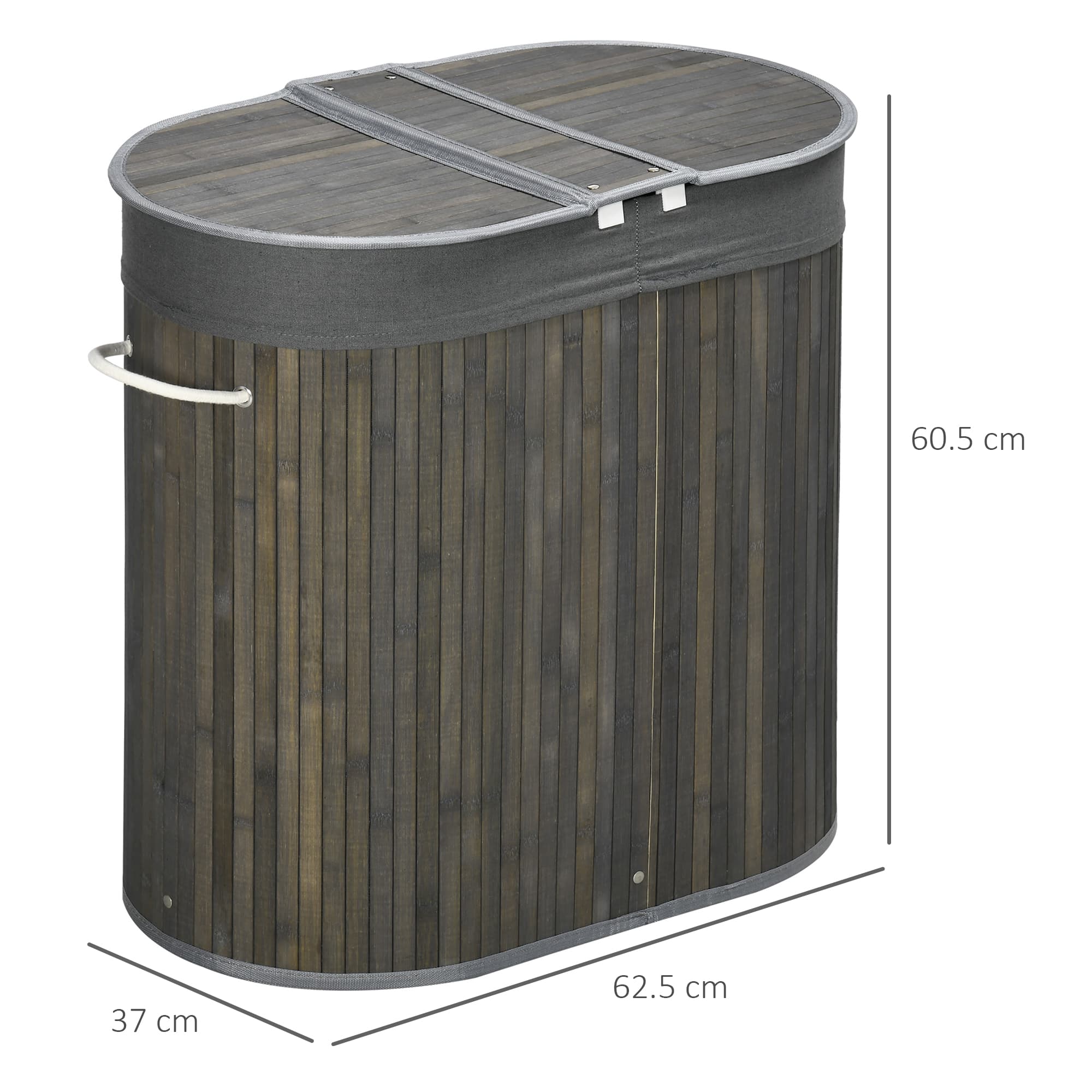 Sort laundry neatly in a grey bamboo 100 litre hamper - image 10