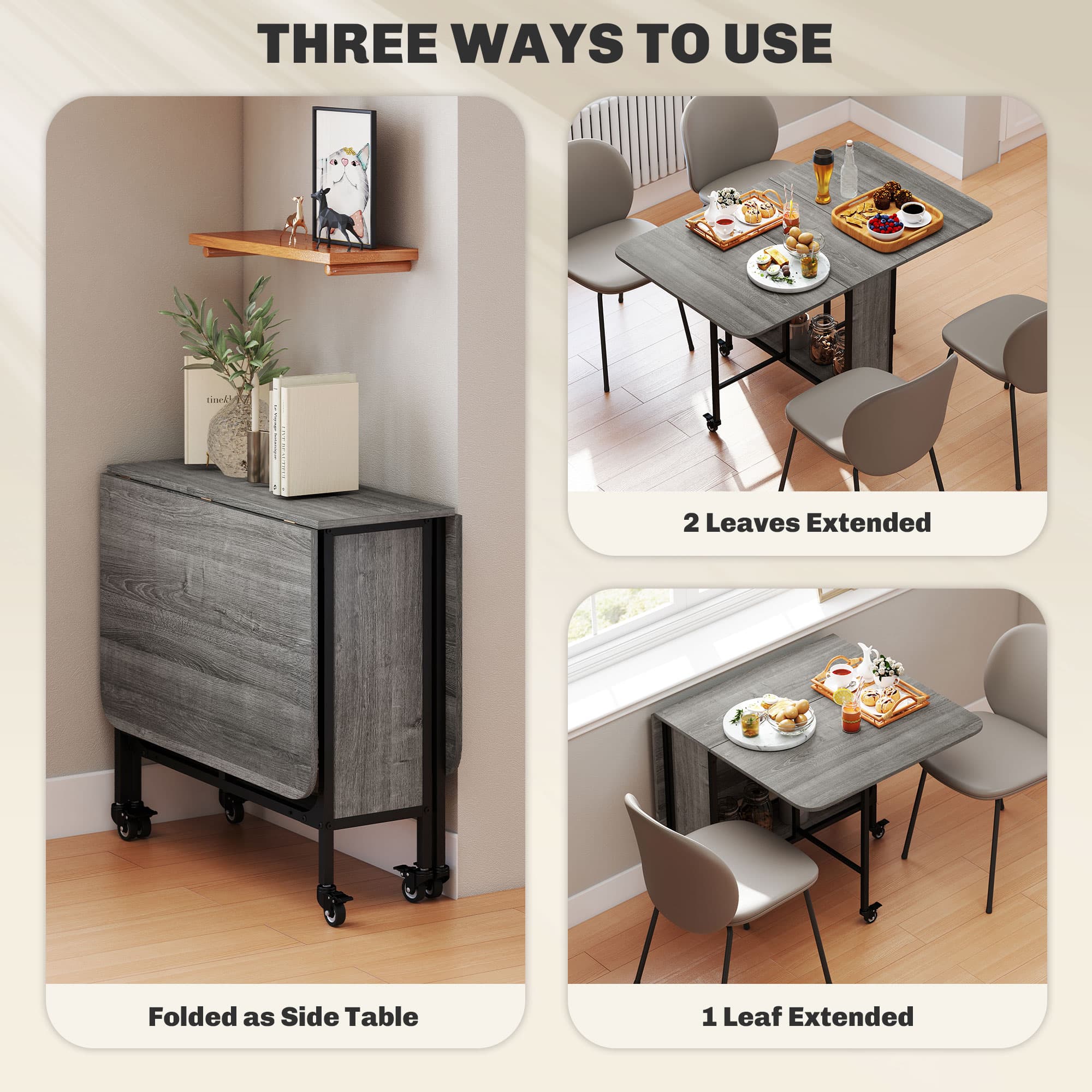 Transform Your Space with this 6-Seater Drop Leaf Dining Table - image 3