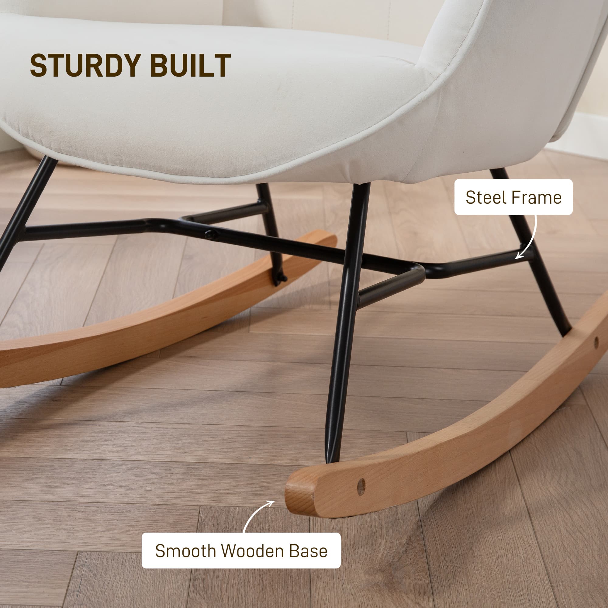 Transform Your Space With This Cream Velvet Rocking Chair - image 3