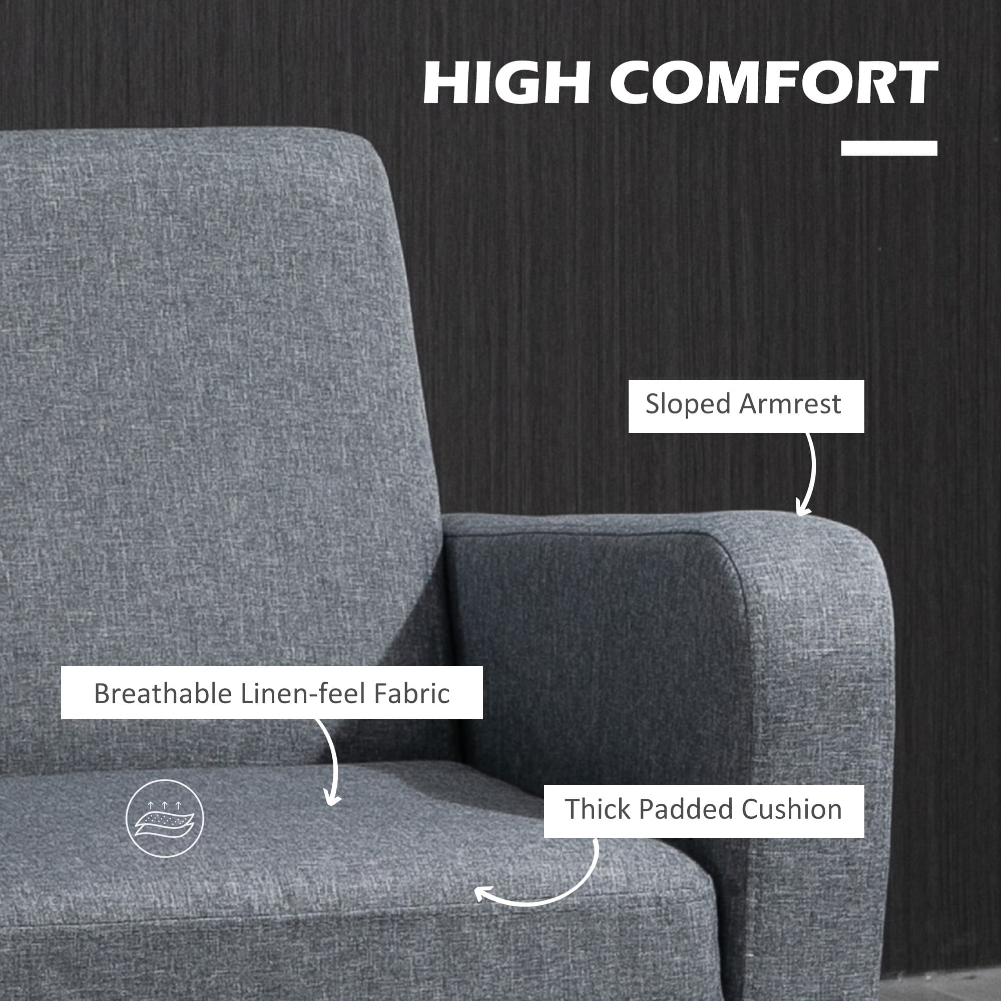 Effortless Comfort: Modern Grey Linen-Feel Accent Chair - image 1