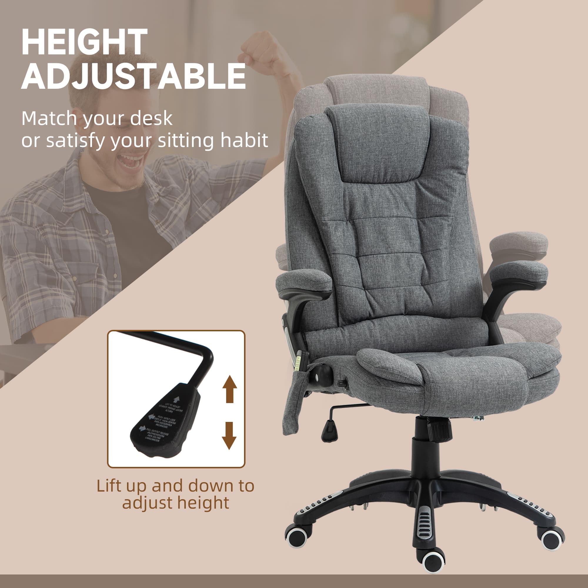 Transform Your Workday with the Vinsetto Heated Massage Chair - image 2