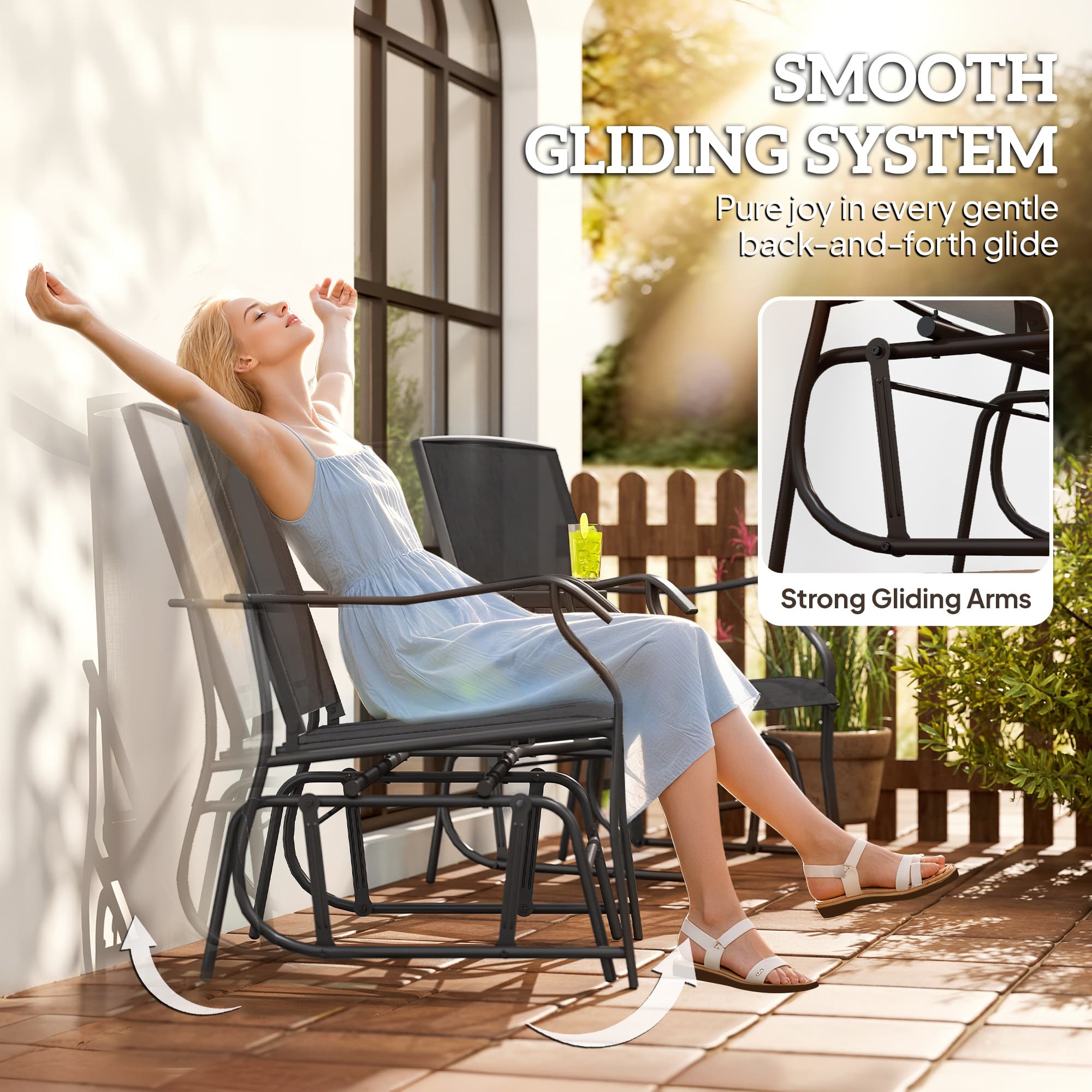 Relax Together with this Gliding Jack and Jill Garden Seat - image 2