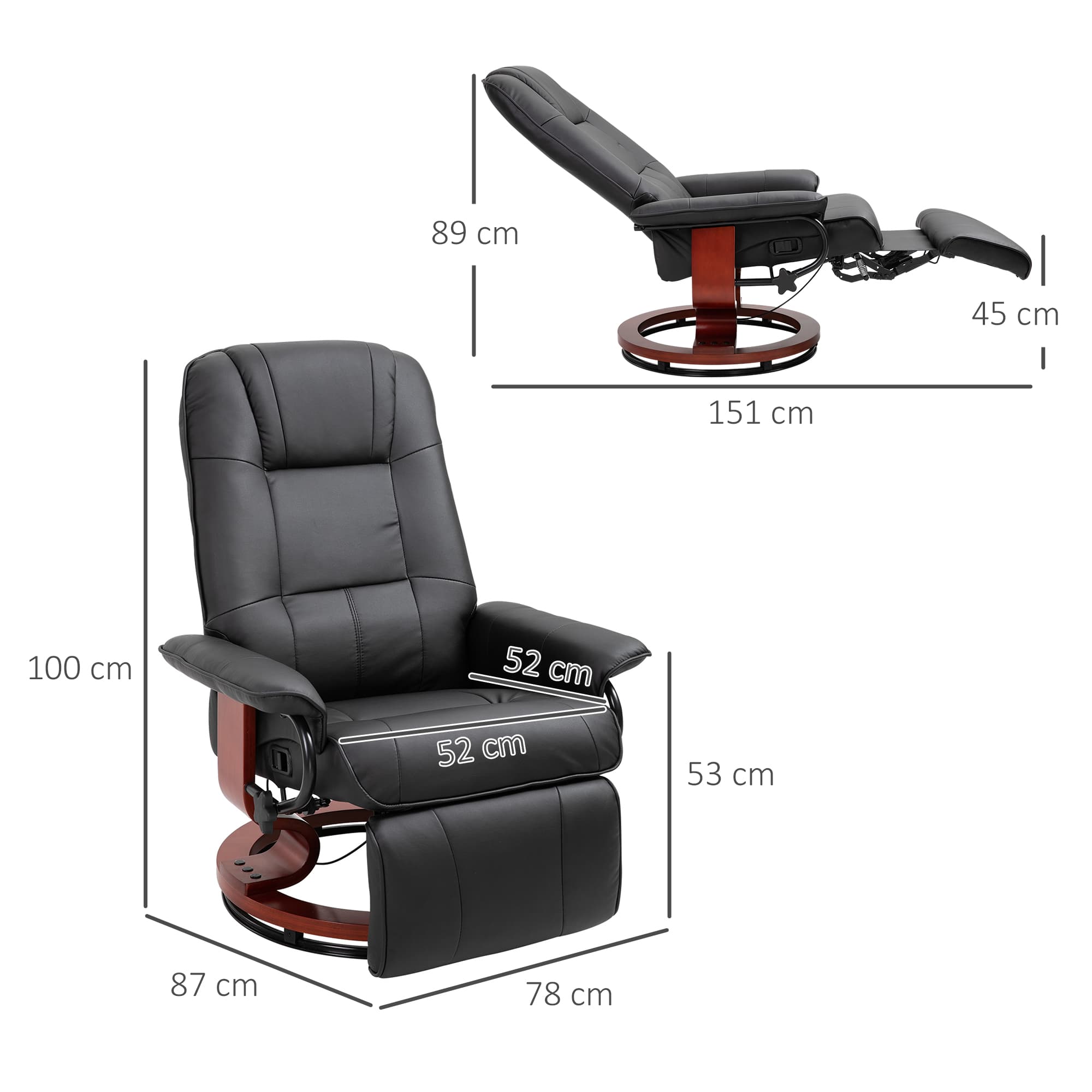 Discover Ultimate Comfort: Black Reclining Swivel Chair - image 5