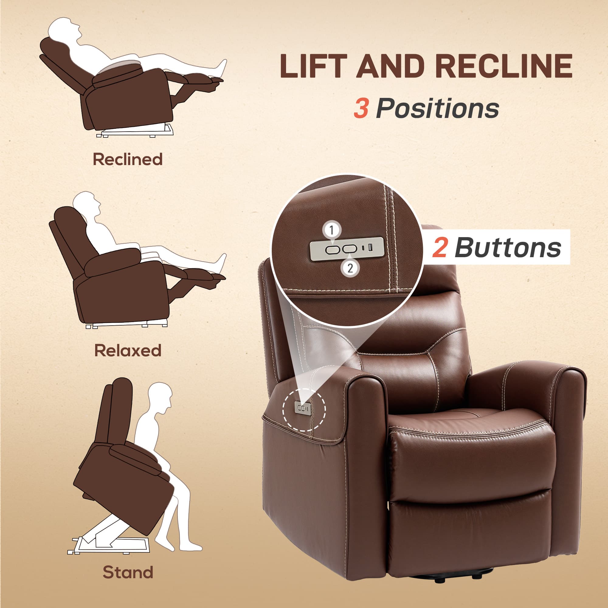 Discover Effortless Comfort with Our Brown Power Lift Recliner - image 2