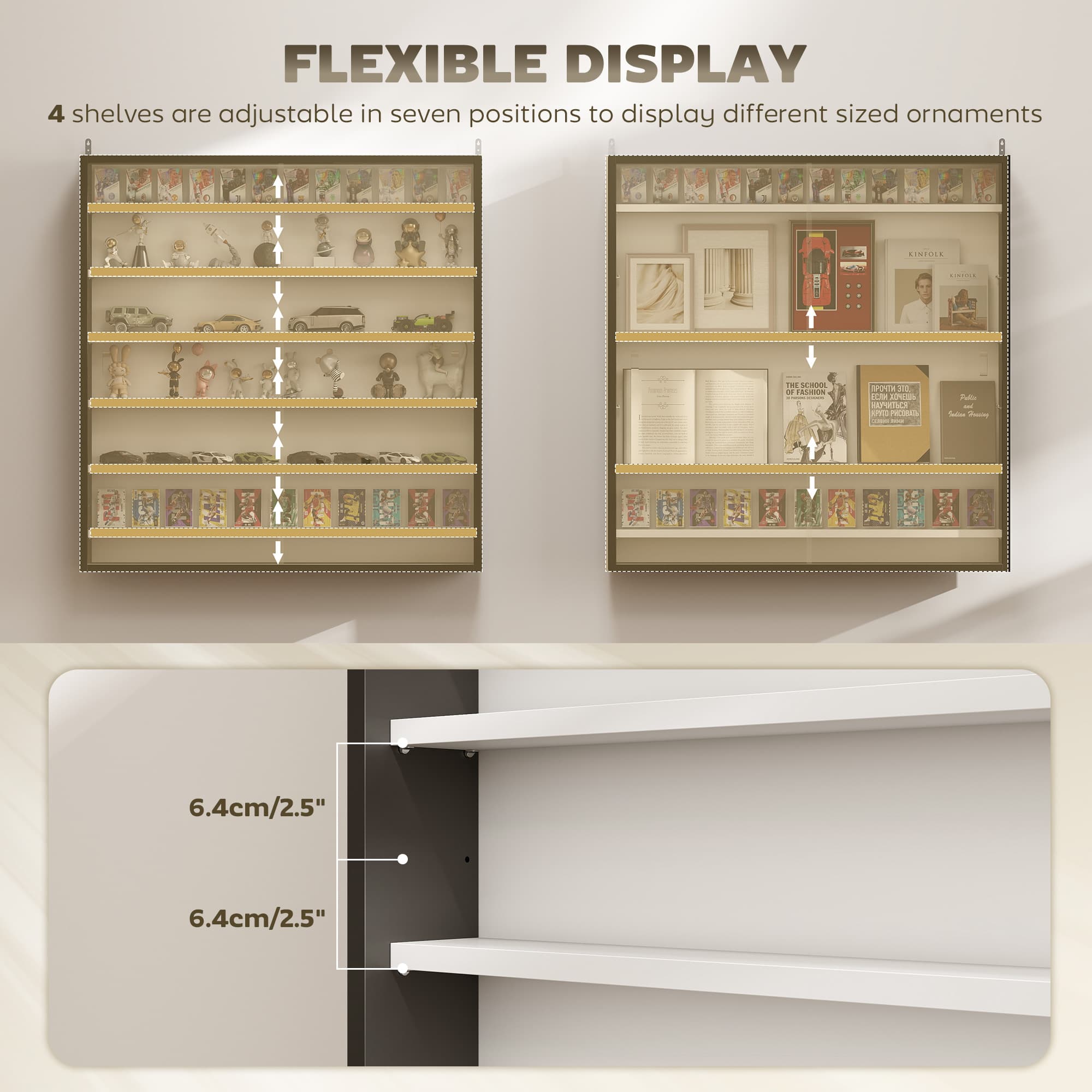 Transform Your Space with this Black & White Wall Display Cabinet - image 2