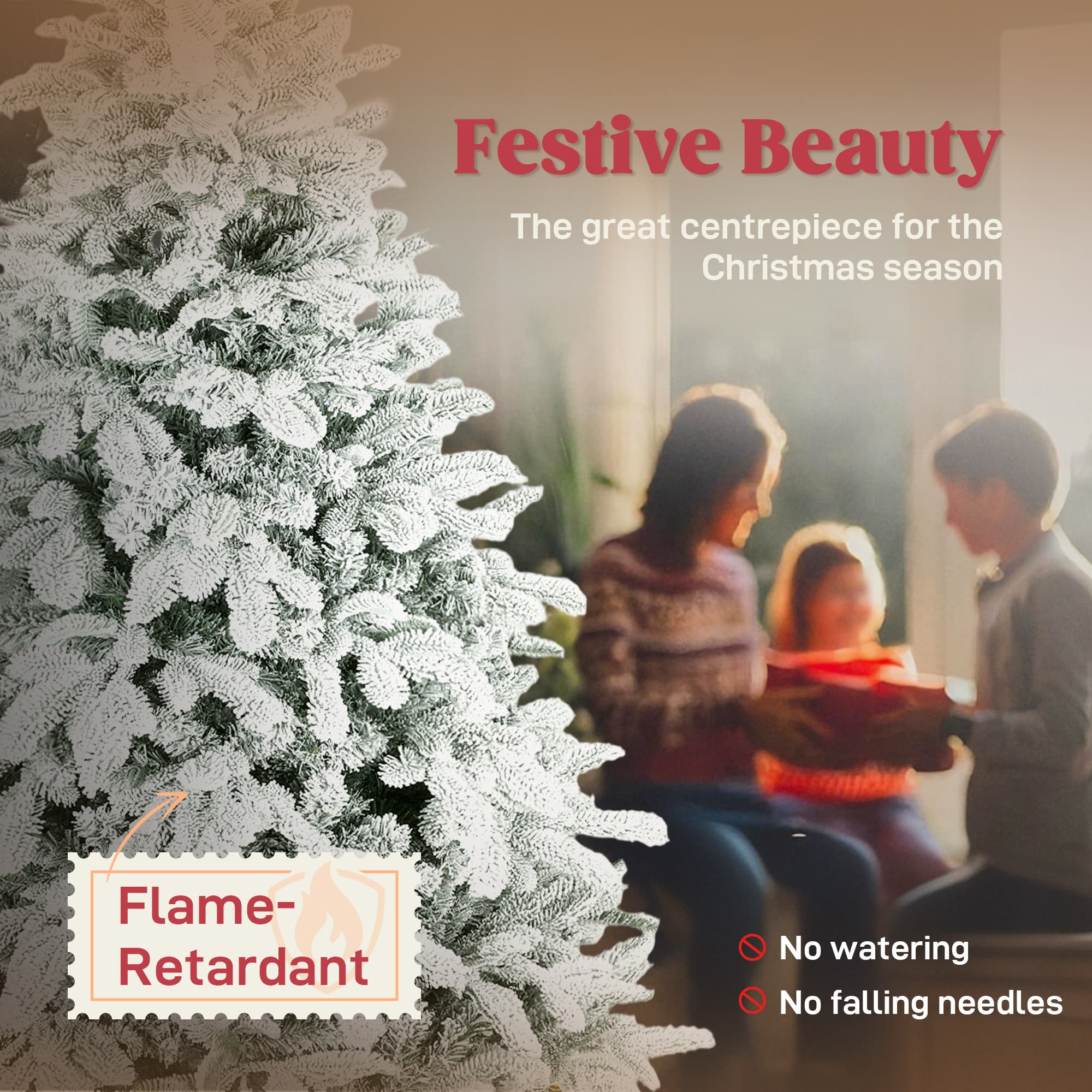 6ft Snowy Artificial Christmas Tree for a Magical Festive Home - image 1