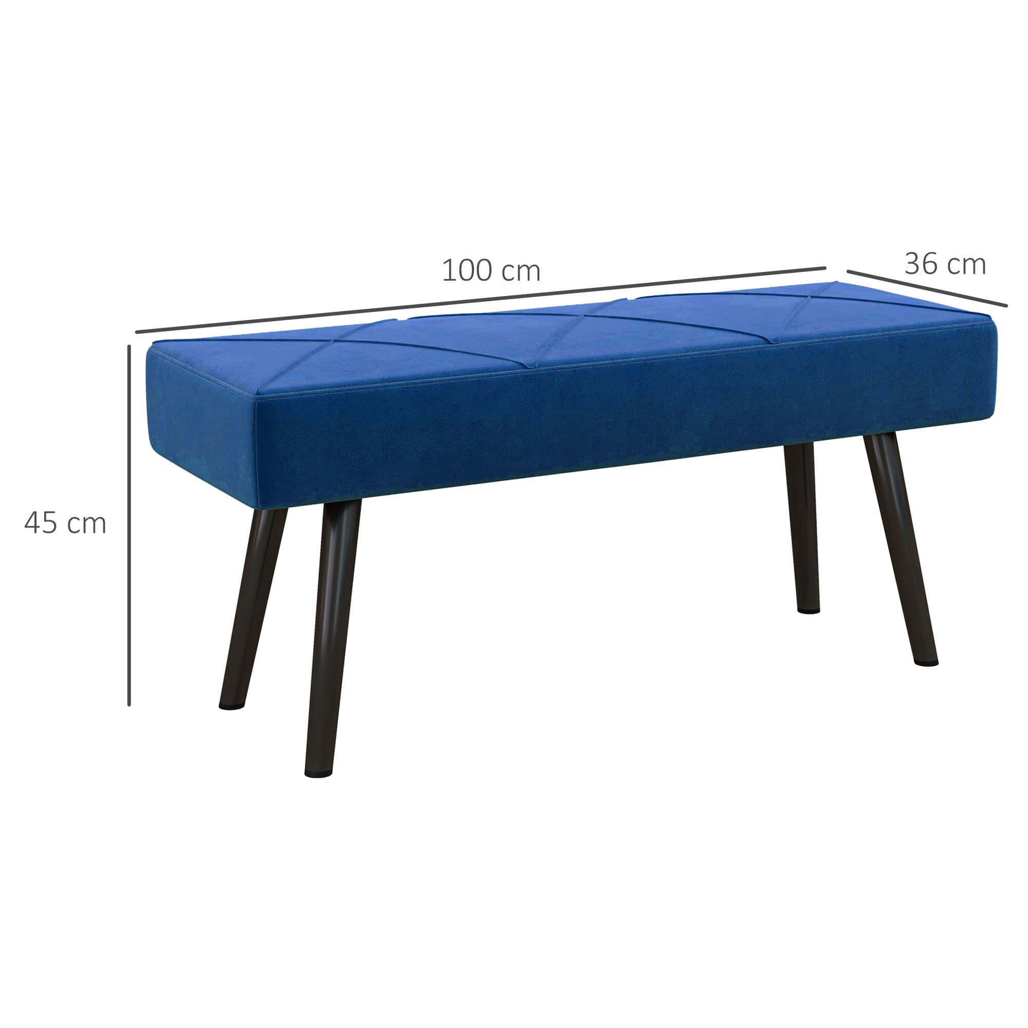 Luxurious Blue Velvet Hallway & End of Bed Bench - image 4