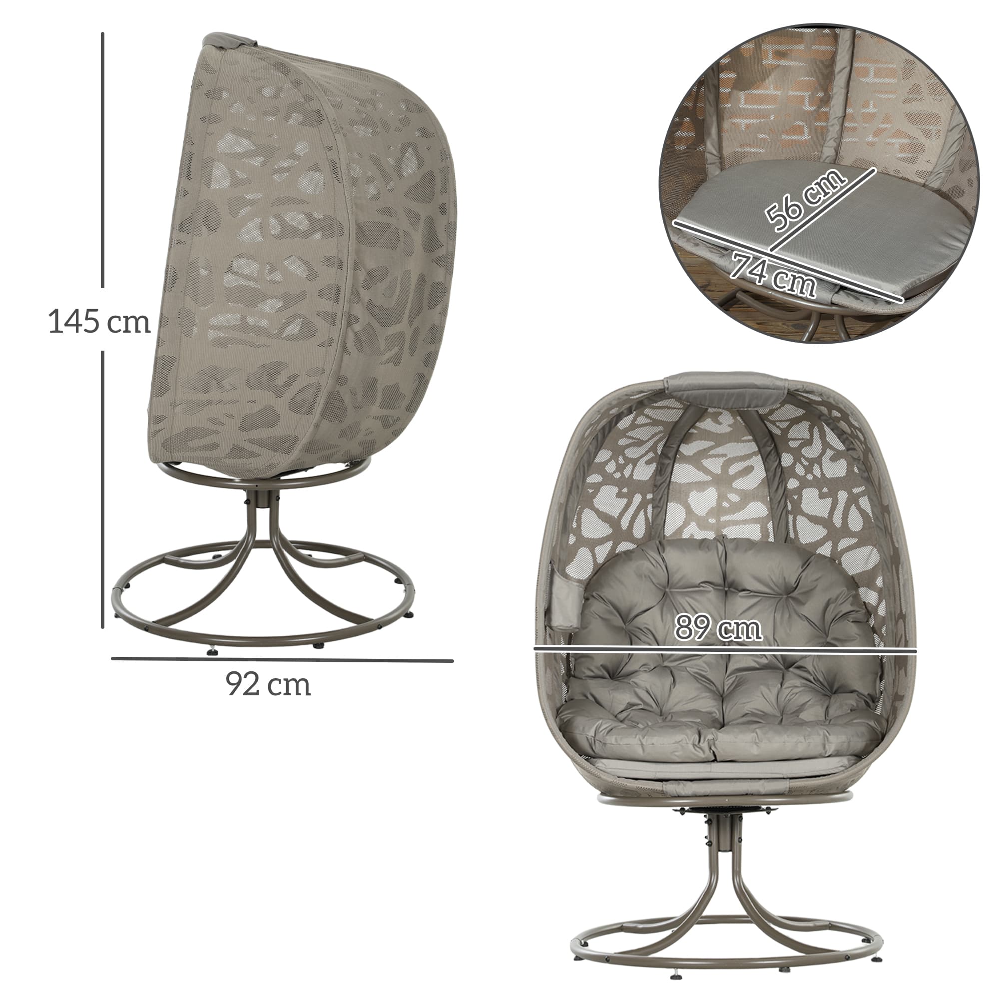Transform Your Space with the Sand Brown Swivel Egg Chair - image 3