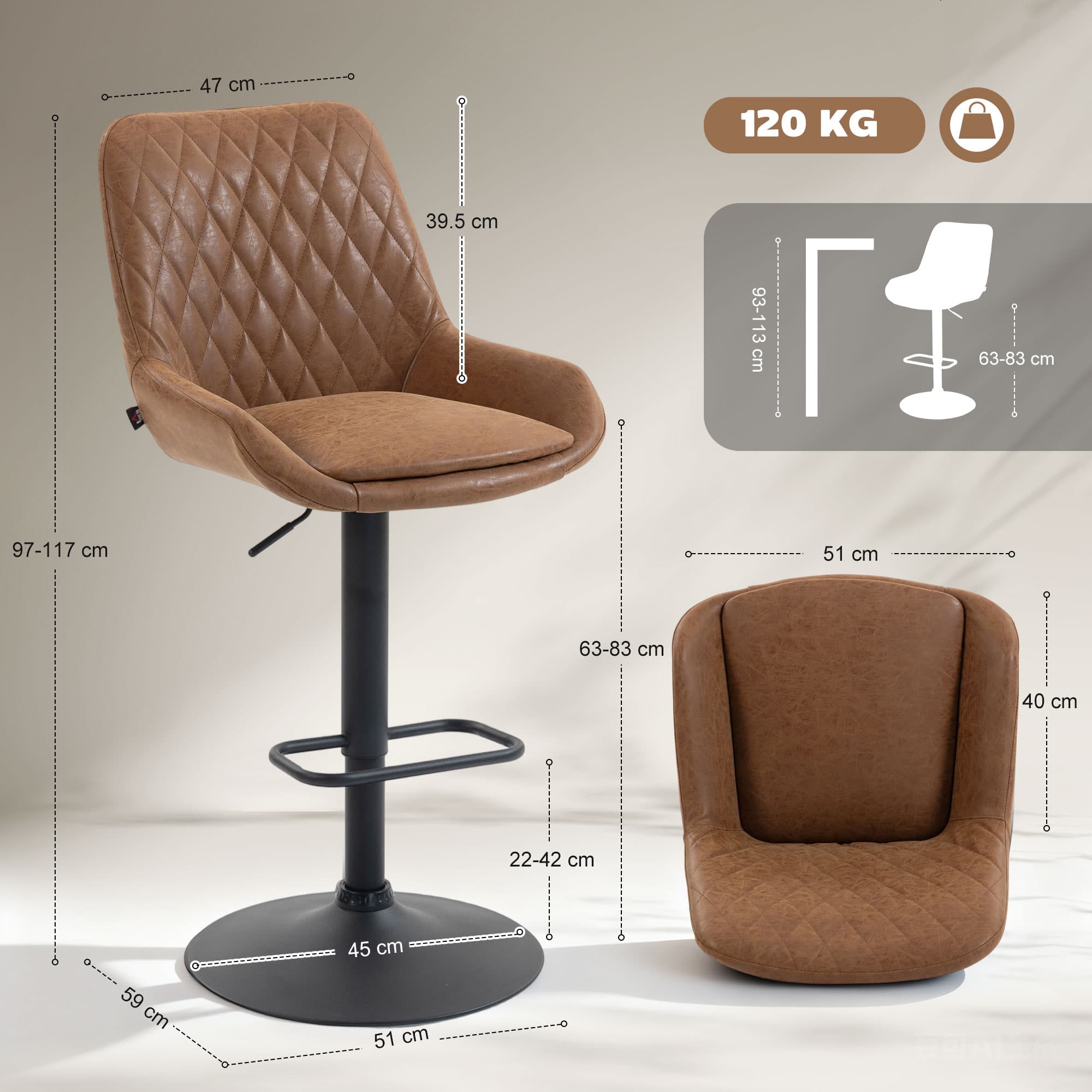 Transform Your Kitchen with Retro Orange Faux Leather Bar Stools - image 2