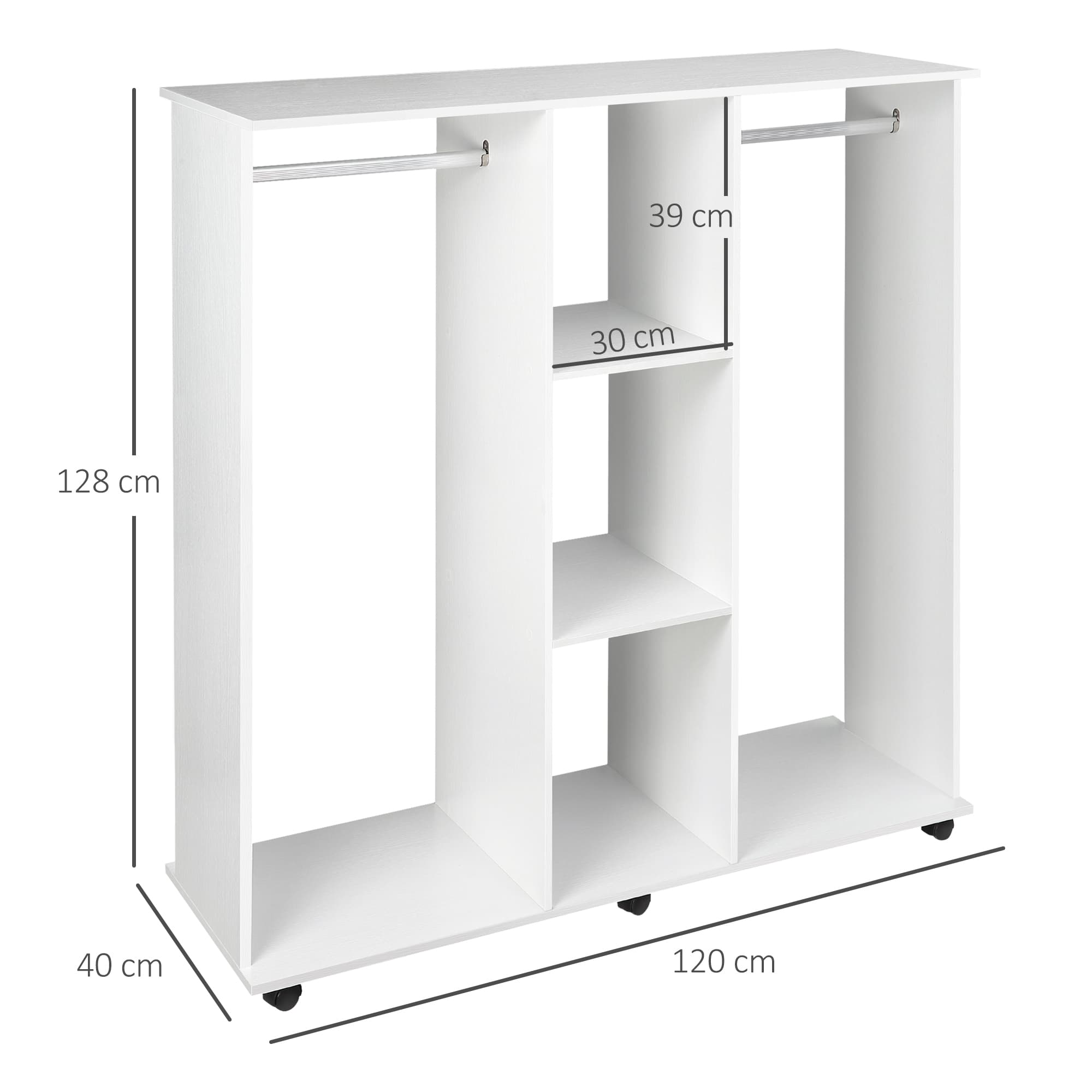 Transform Your Space with this White Mobile Open Wardrobe - image 2