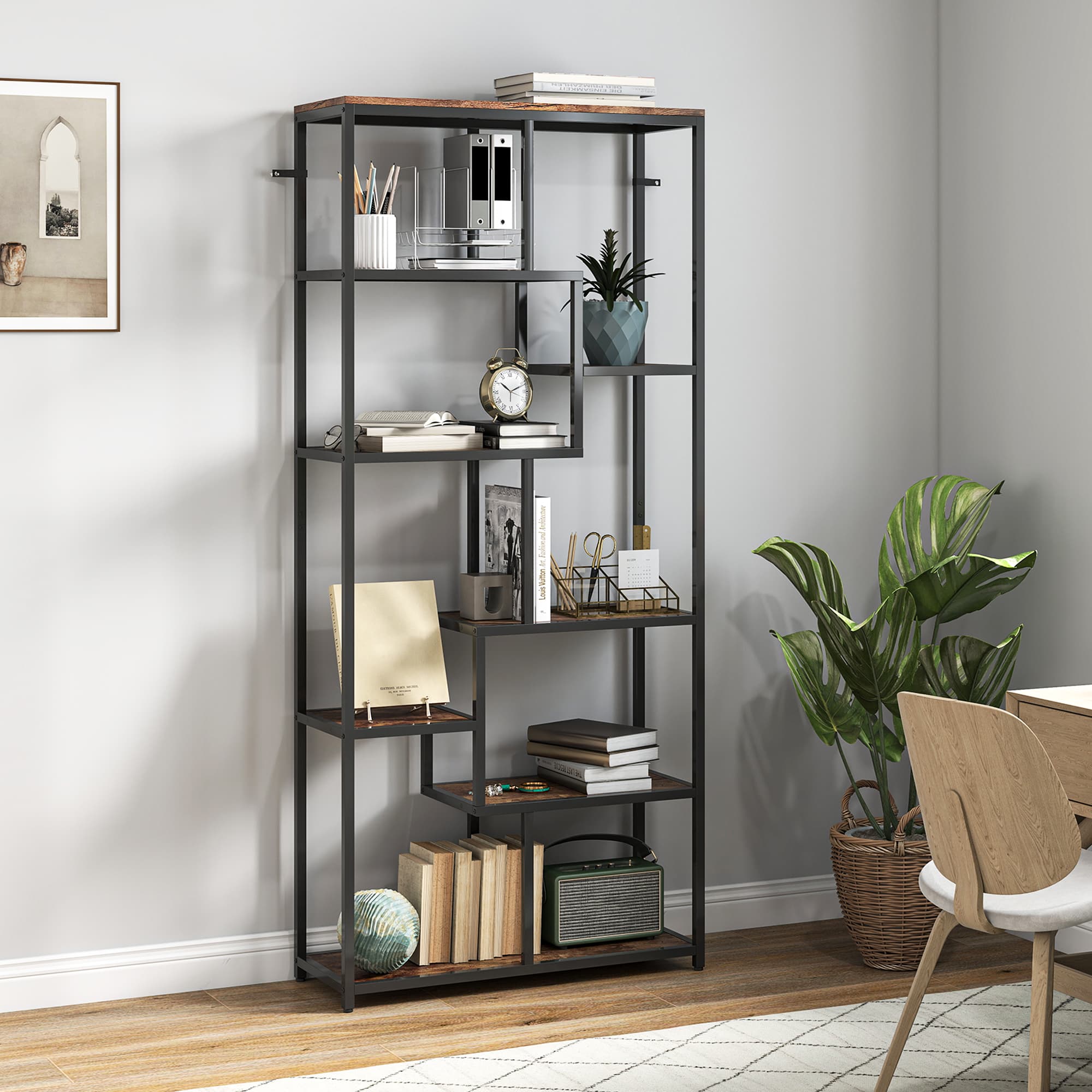 Transform Your Space with this 7-Tier Geometric Bookcase - image 2