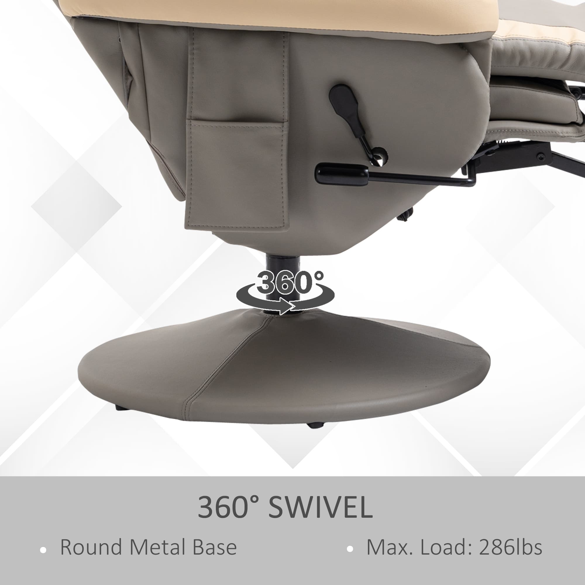 Transform Your Lounge with this Grey Swivel Recliner Chair - image 3