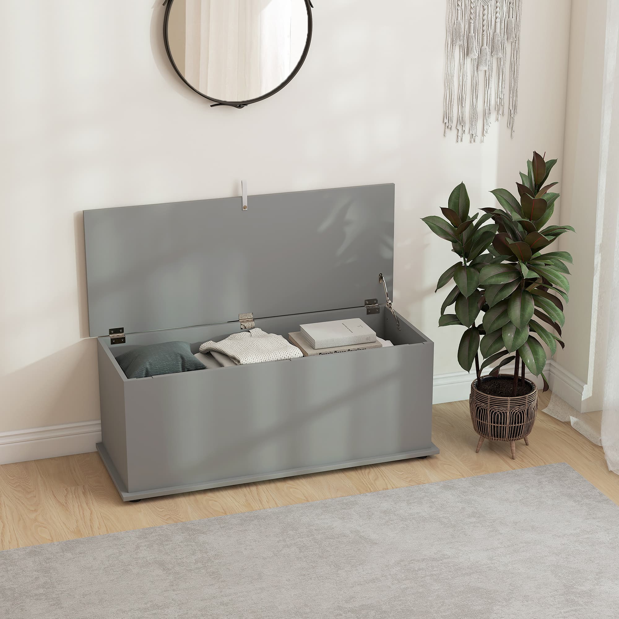 Effortless Organisation: 113L Grey Flip-Top Storage Chest - image 3