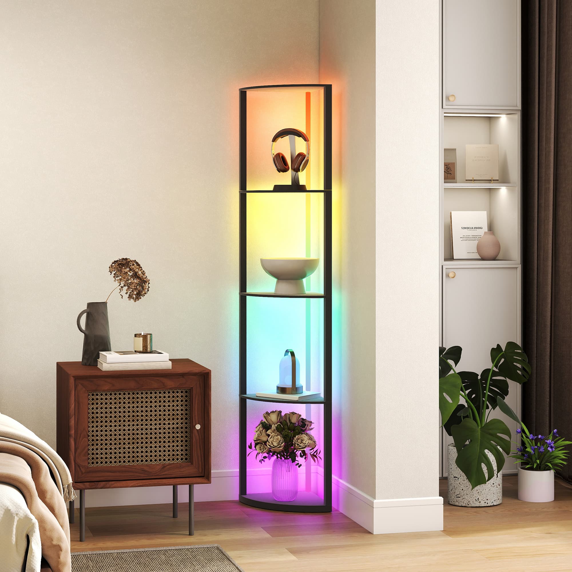 Transform Your Space with this RGB LED Shelf Floor Lamp - image 4