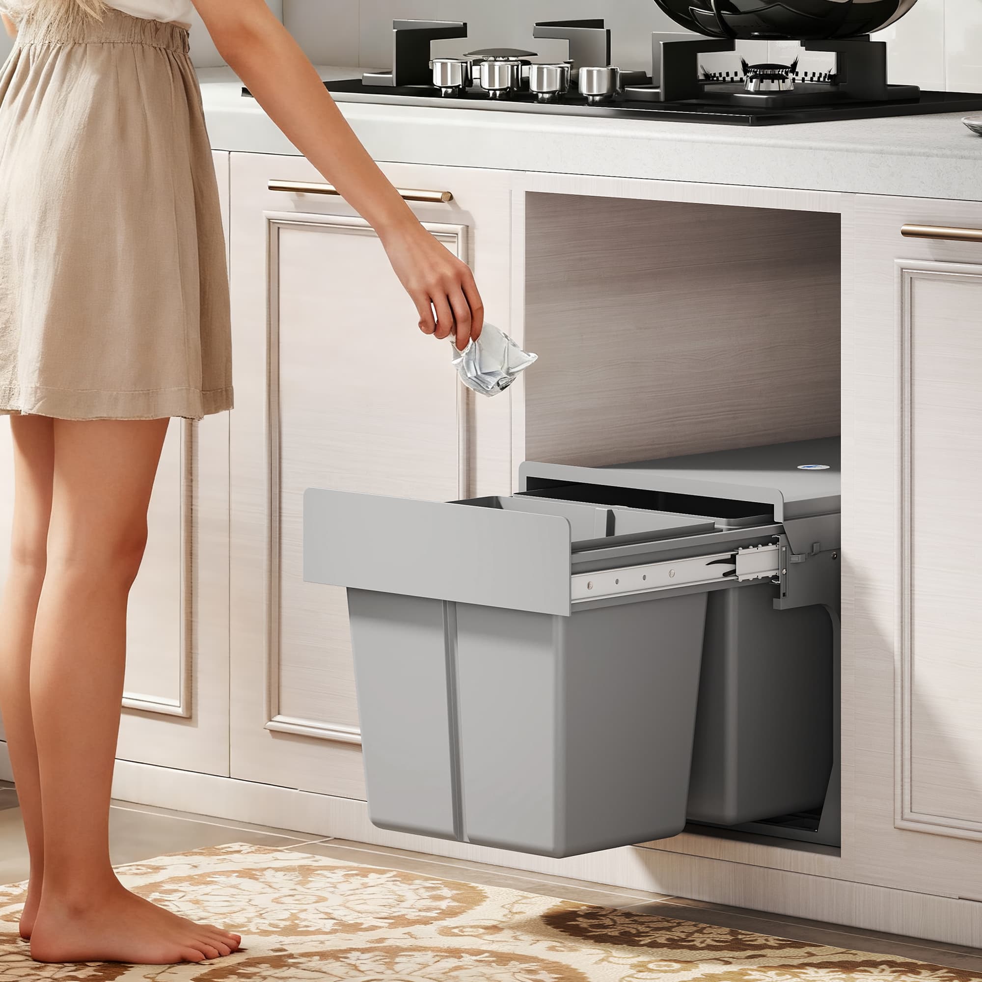Effortless Kitchen Recycling: 30L Pull Out Under Sink Bin - image 5