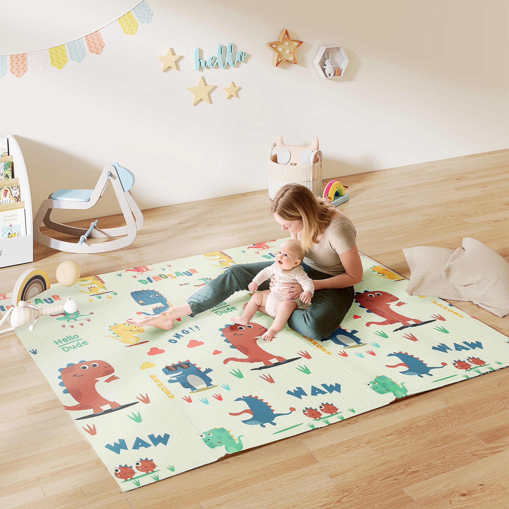 Dinosaur baby play mat for crawling and tummy time - image 5