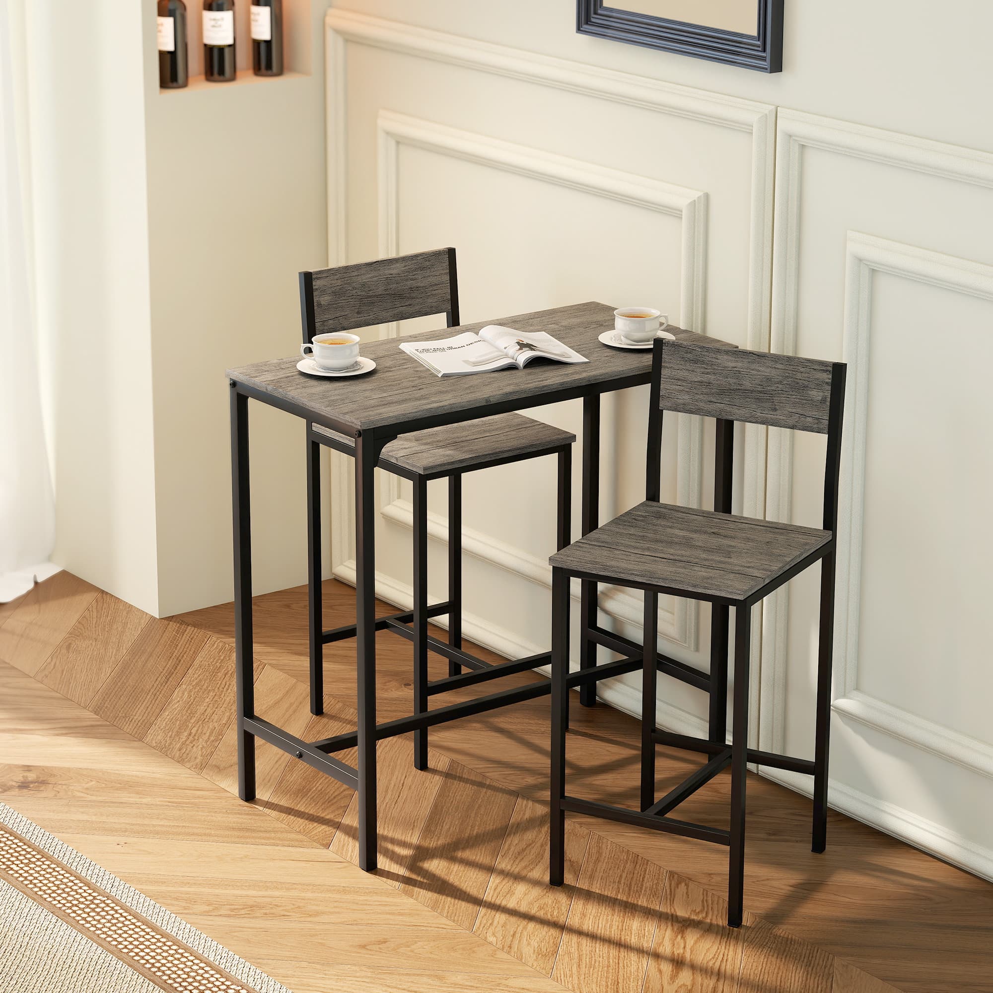 Transform Your Dining Area with this Industrial Breakfast Bar Set - image 5
