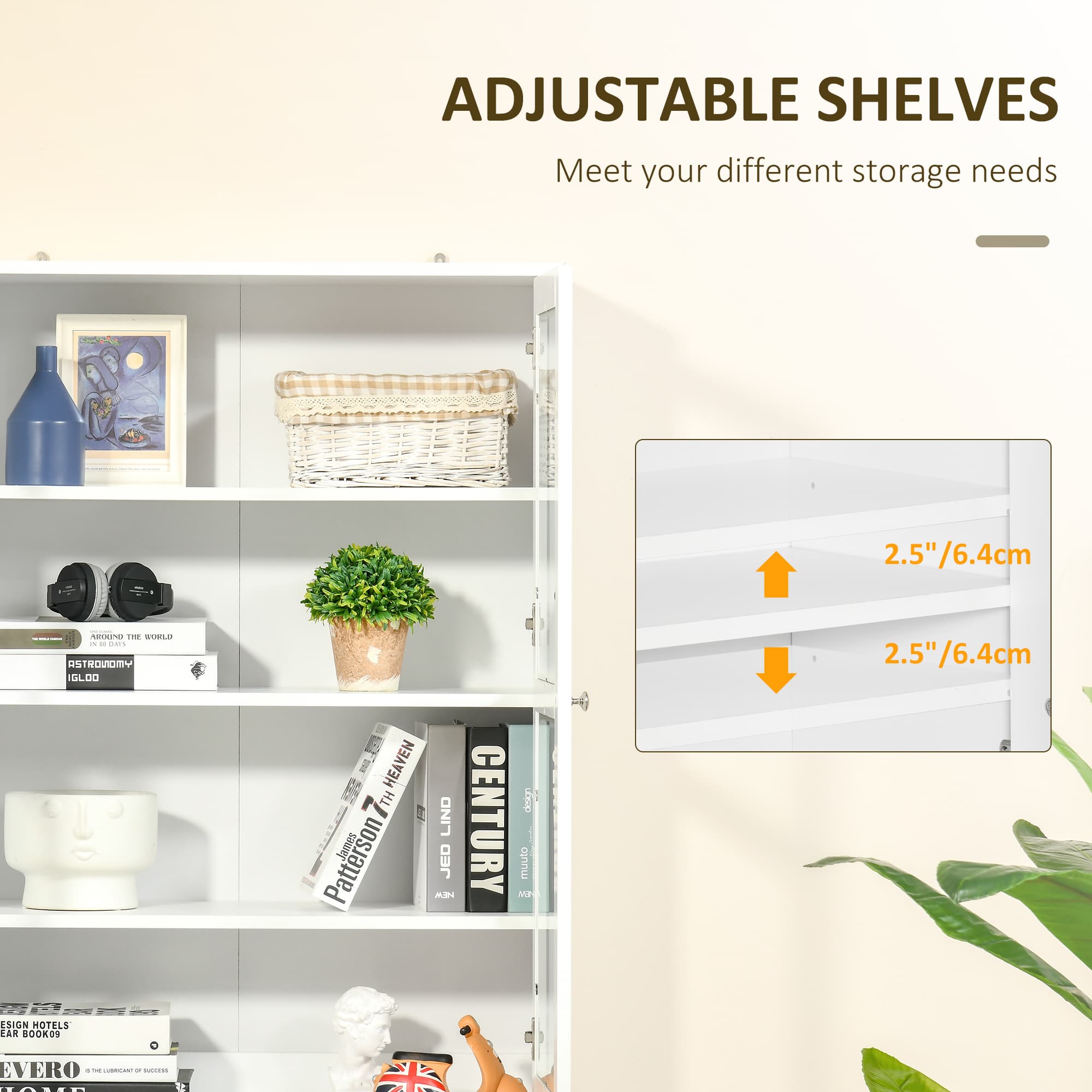 Modern White Glass Display Cabinet for Effortless Organisation - image 5