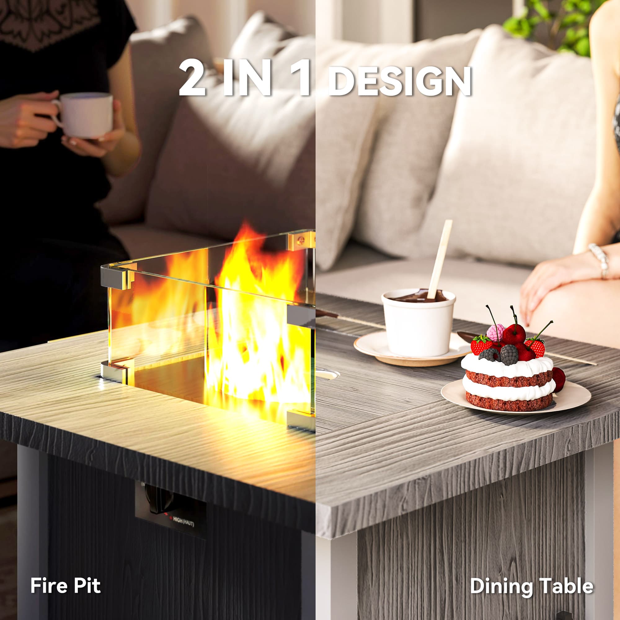 Transform Your Garden with this Dark Grey Gas Fire Pit Table - image 5