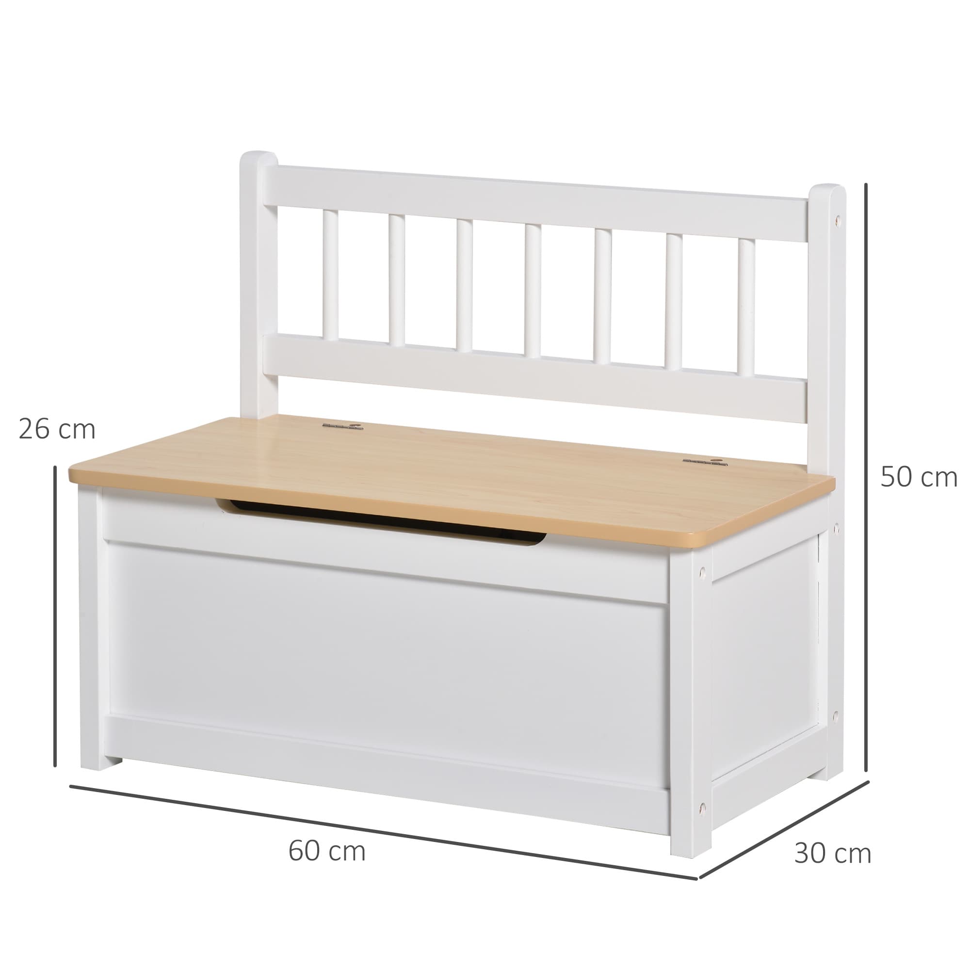 White Toy Box Bench for Children's Rooms - image 4