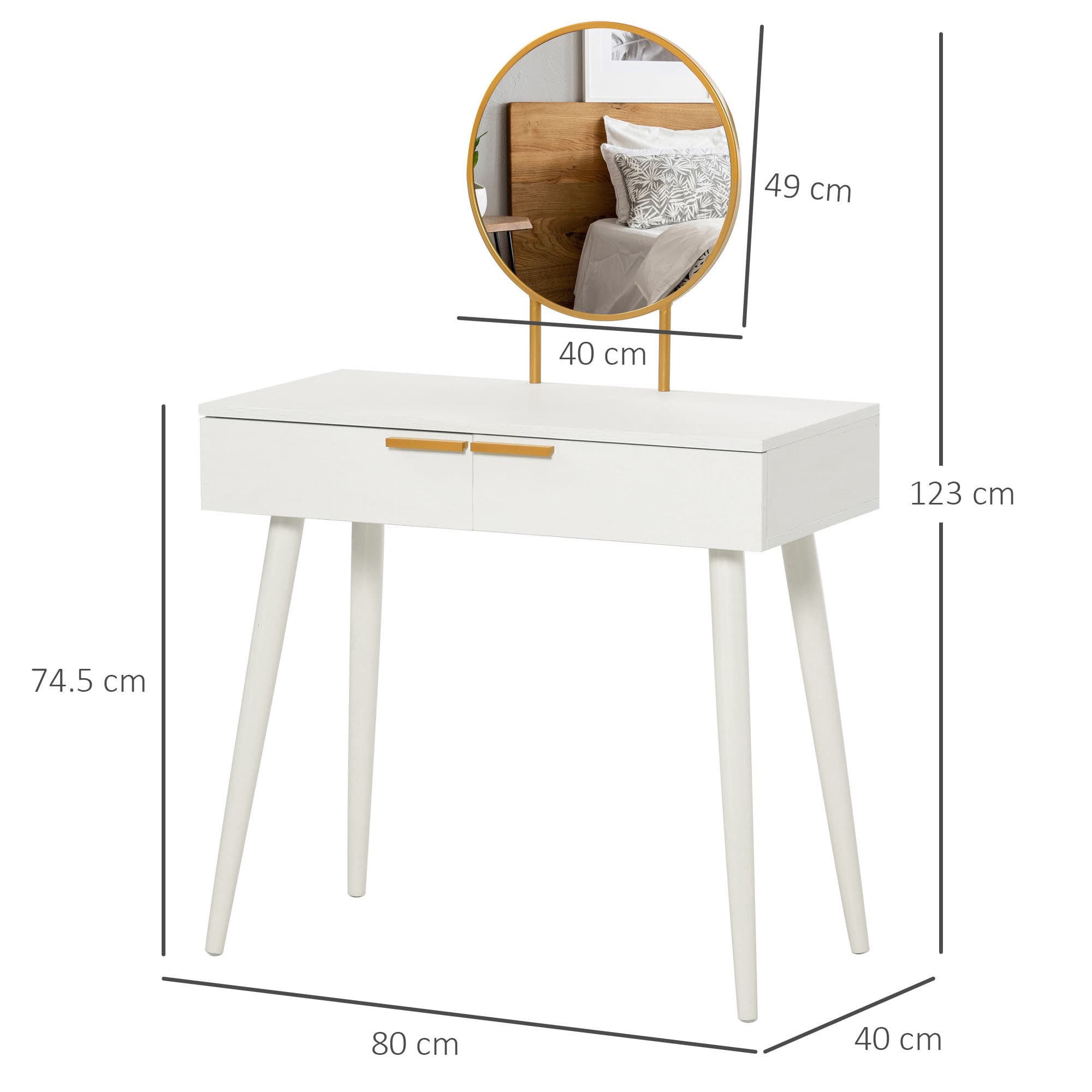Discover Effortless Elegance: White Dressing Table with Mirror - image 1