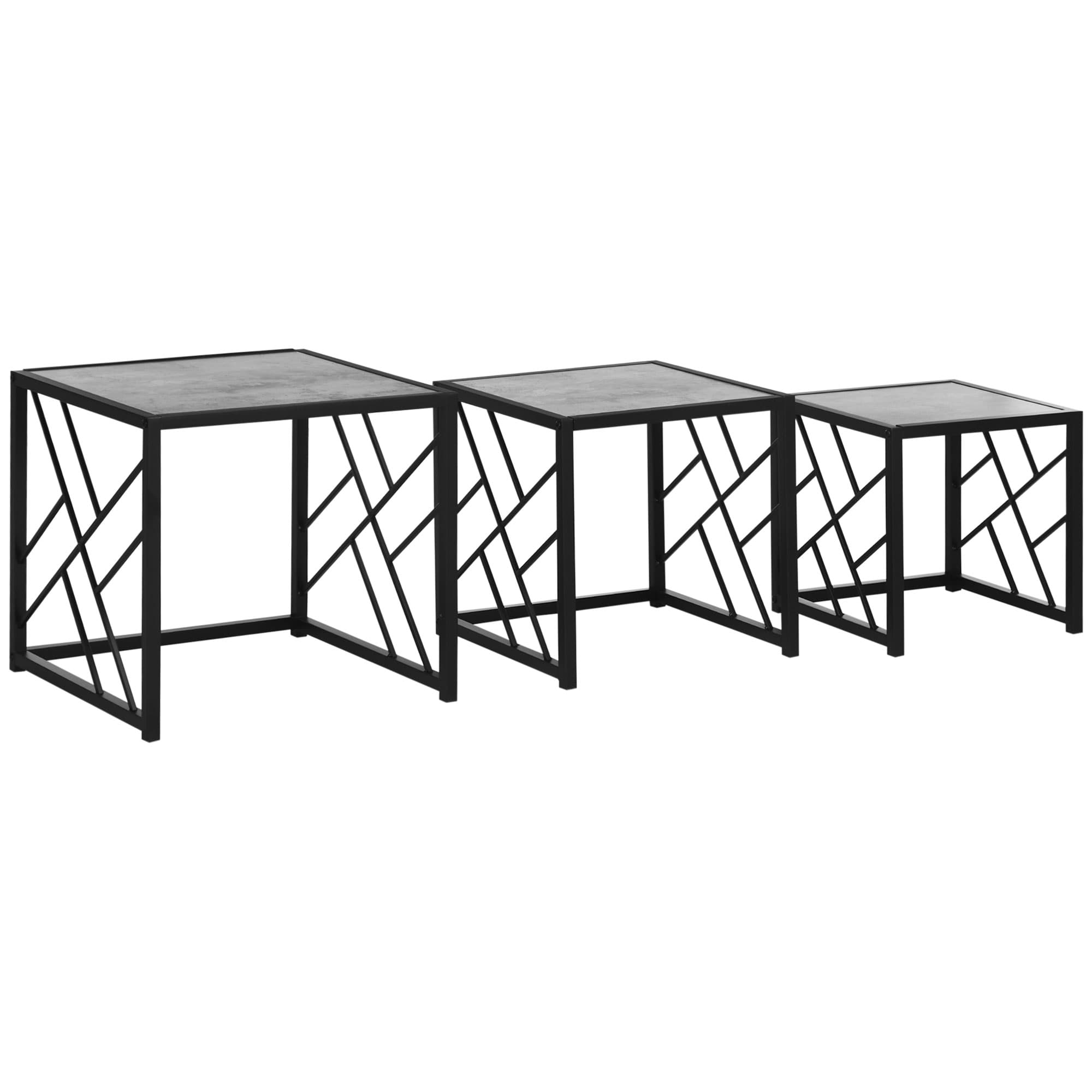 Transform Your Space With This Set of 3 Grey Nesting Tables - Grey