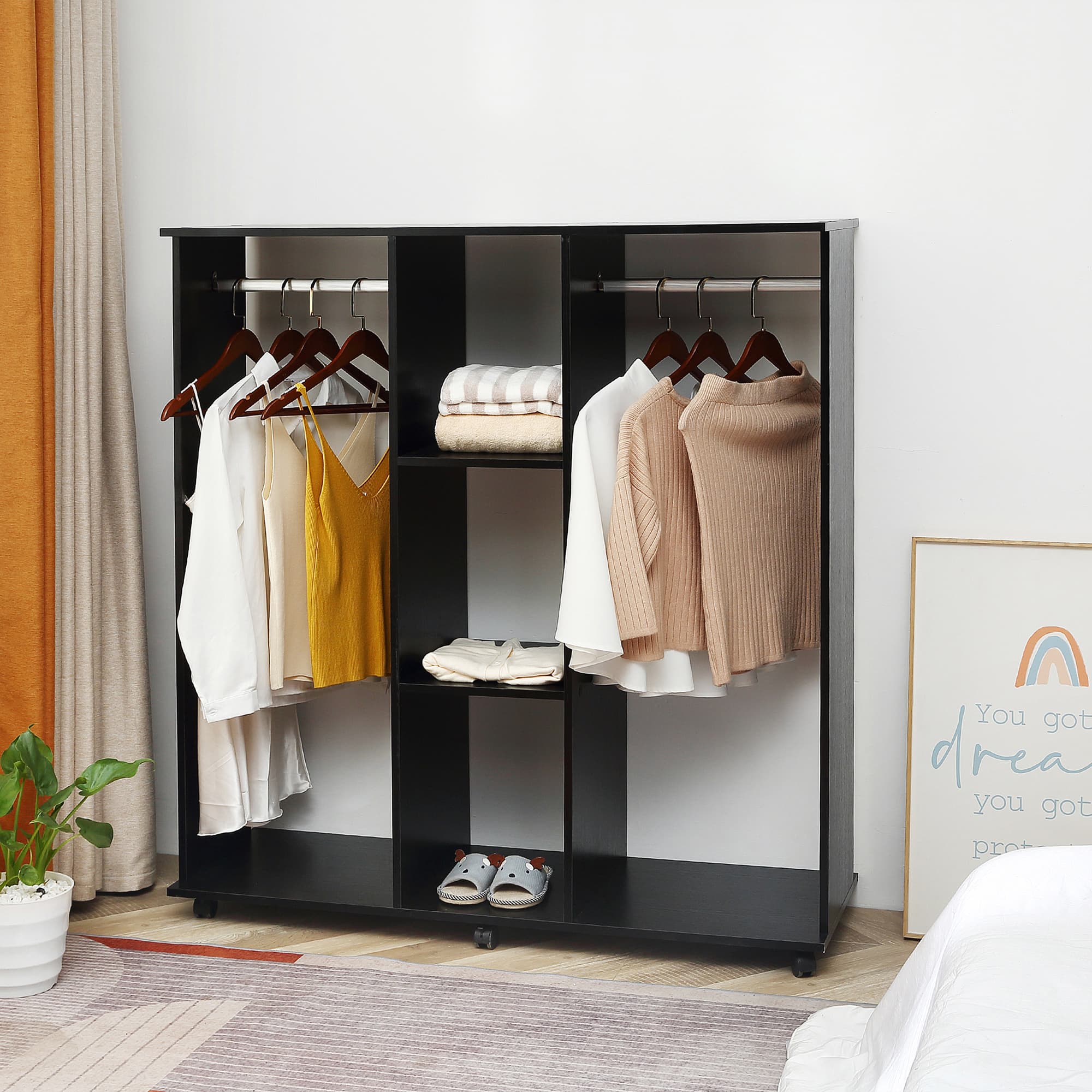 Effortless Storage with the Black Mobile Open Wardrobe - image 4