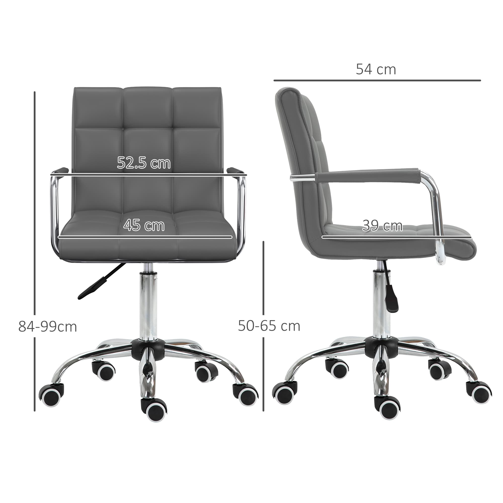 Transform Your Workspace with the Vinsetto Grey Leather Office Chair - image 1