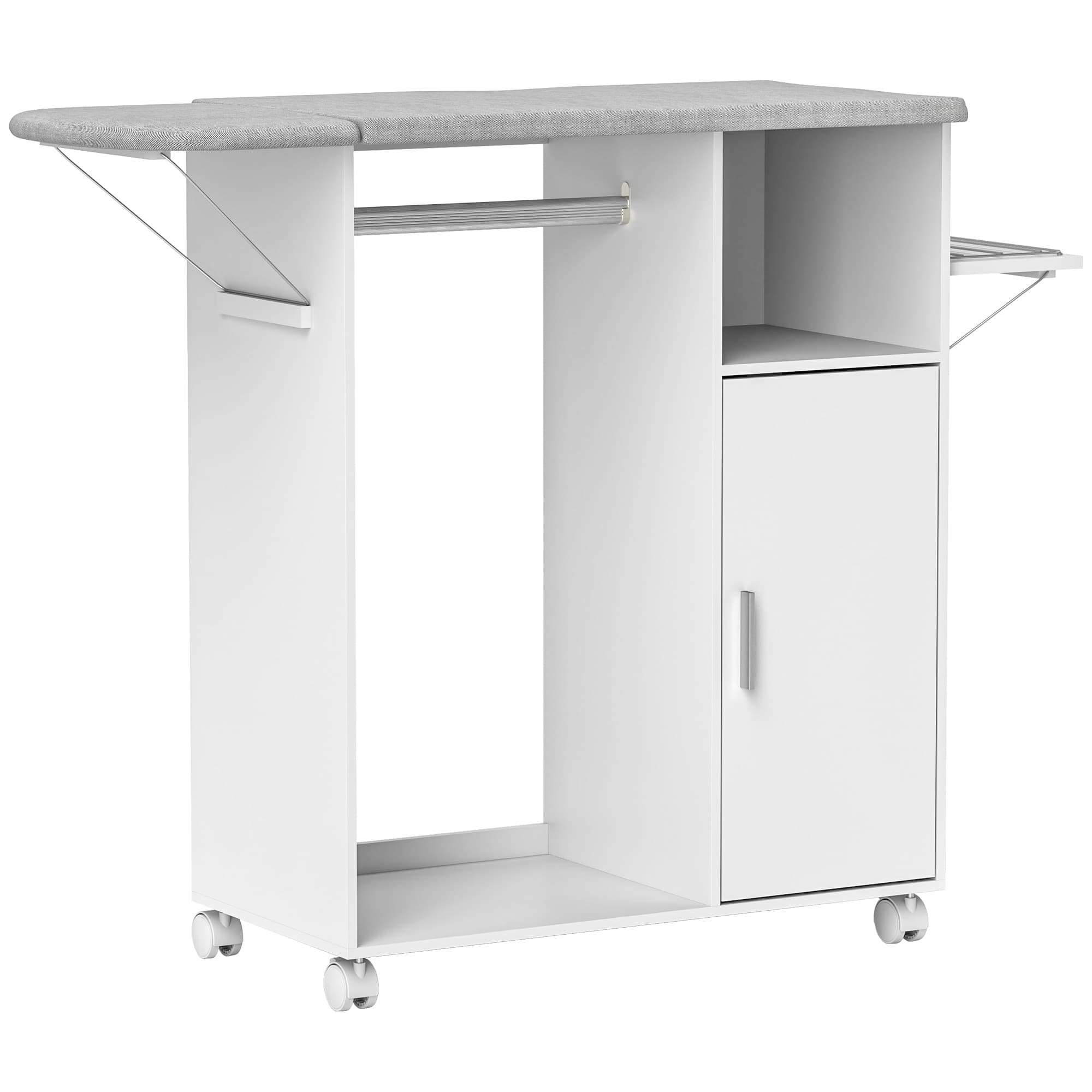 Transform Your Laundry Room With This Rolling Ironing Cabinet - White