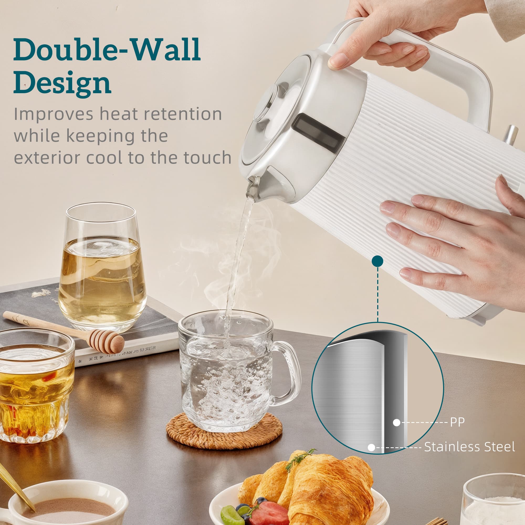 Effortless Mornings: White Kettle & 4-Slice Toaster Set - image 4