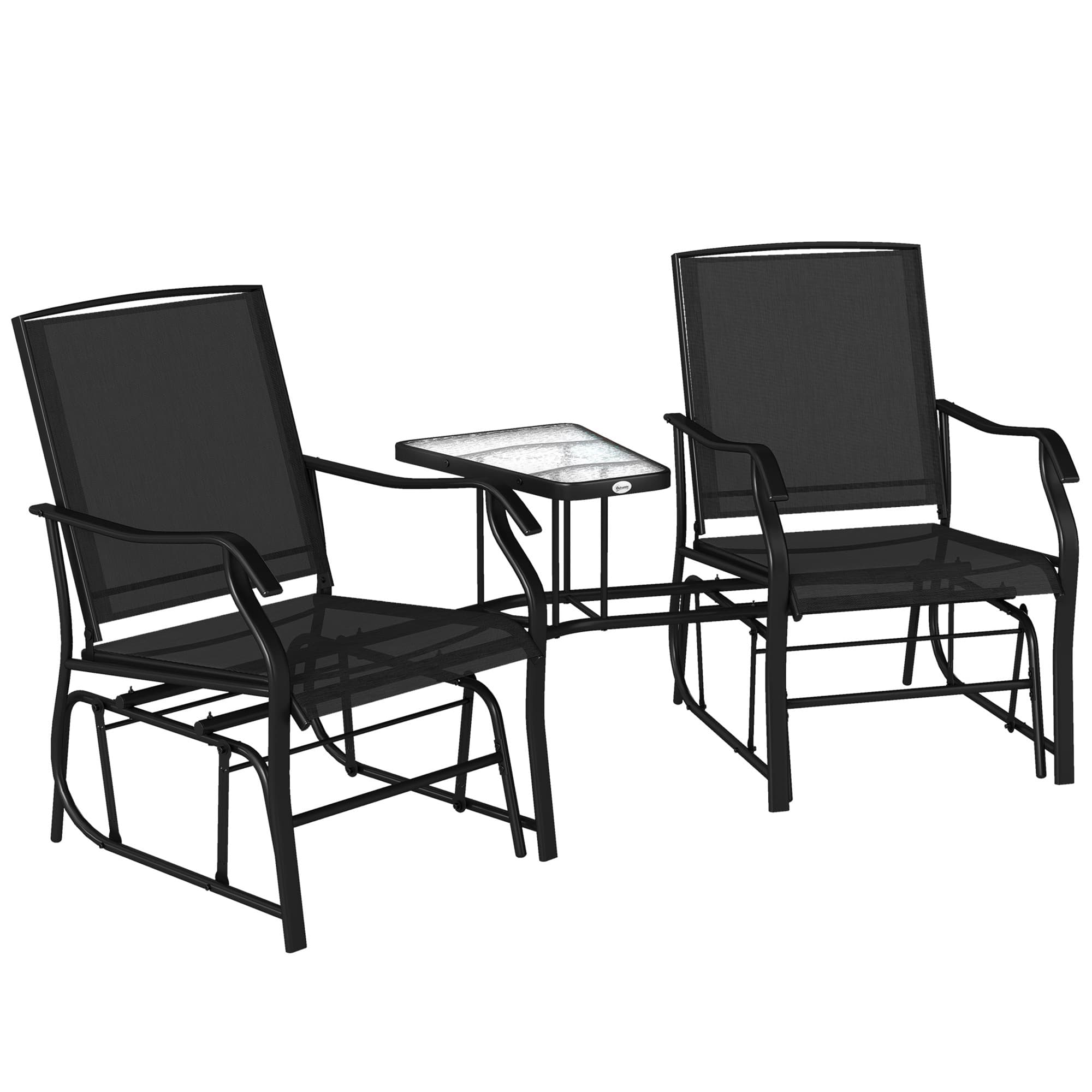 Relax Together with this Gliding Jack and Jill Garden Seat - Black