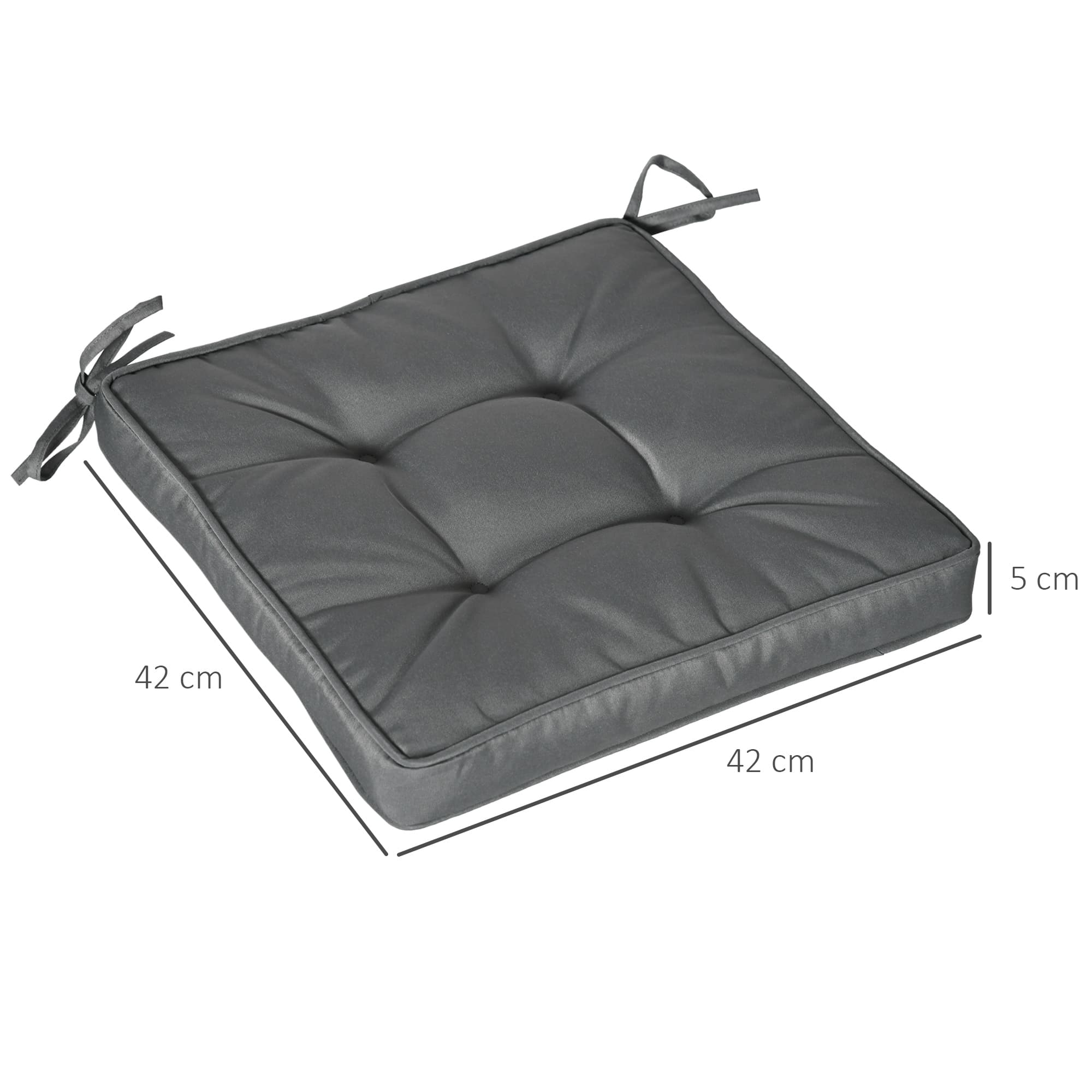 Set Of 4 Grey Garden Cushions For Dining Chairs - image 4