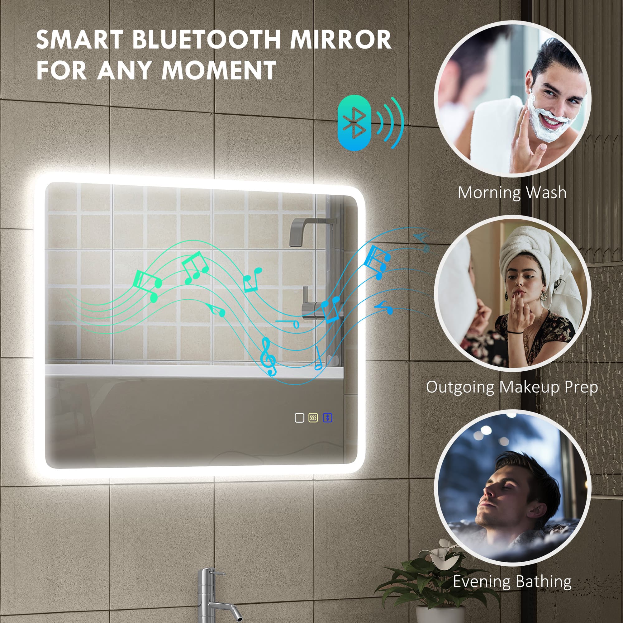 Transform Your Morning with this LED Bluetooth Bathroom Mirror - image 1
