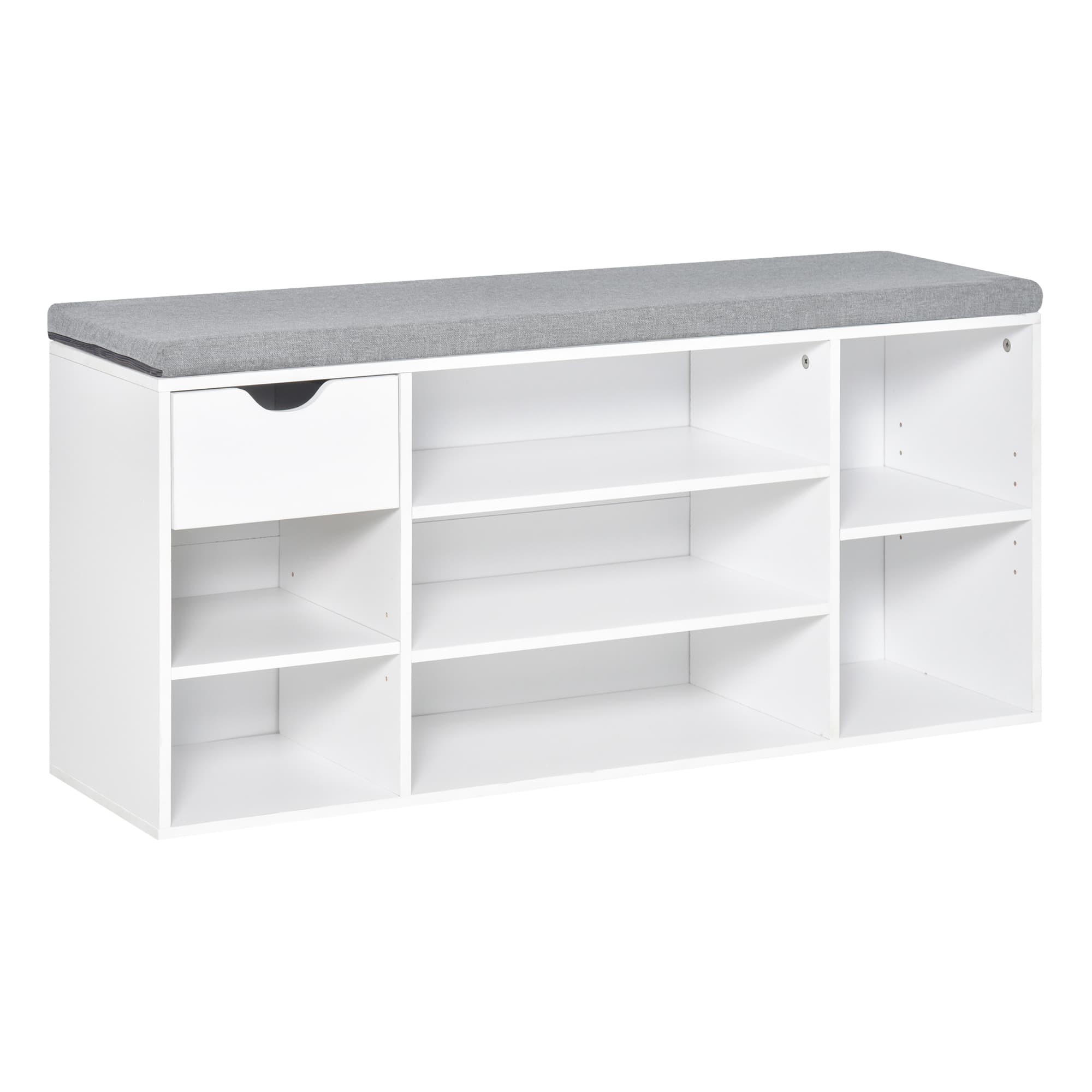 Transform Your Hallway with this White Shoe Storage Bench - White