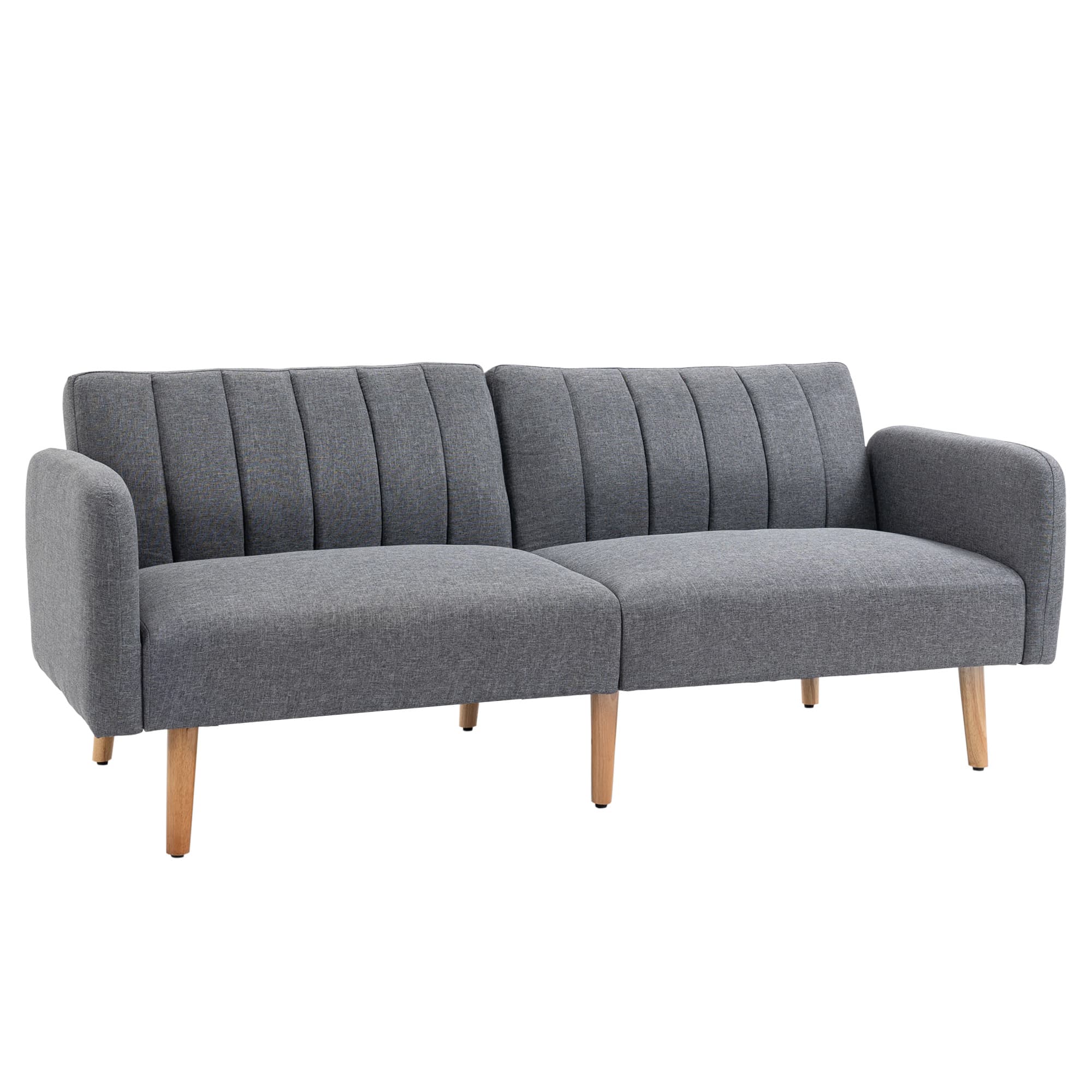 Transform Your Space with this Grey Linen Click Clack Sofa Bed - Grey