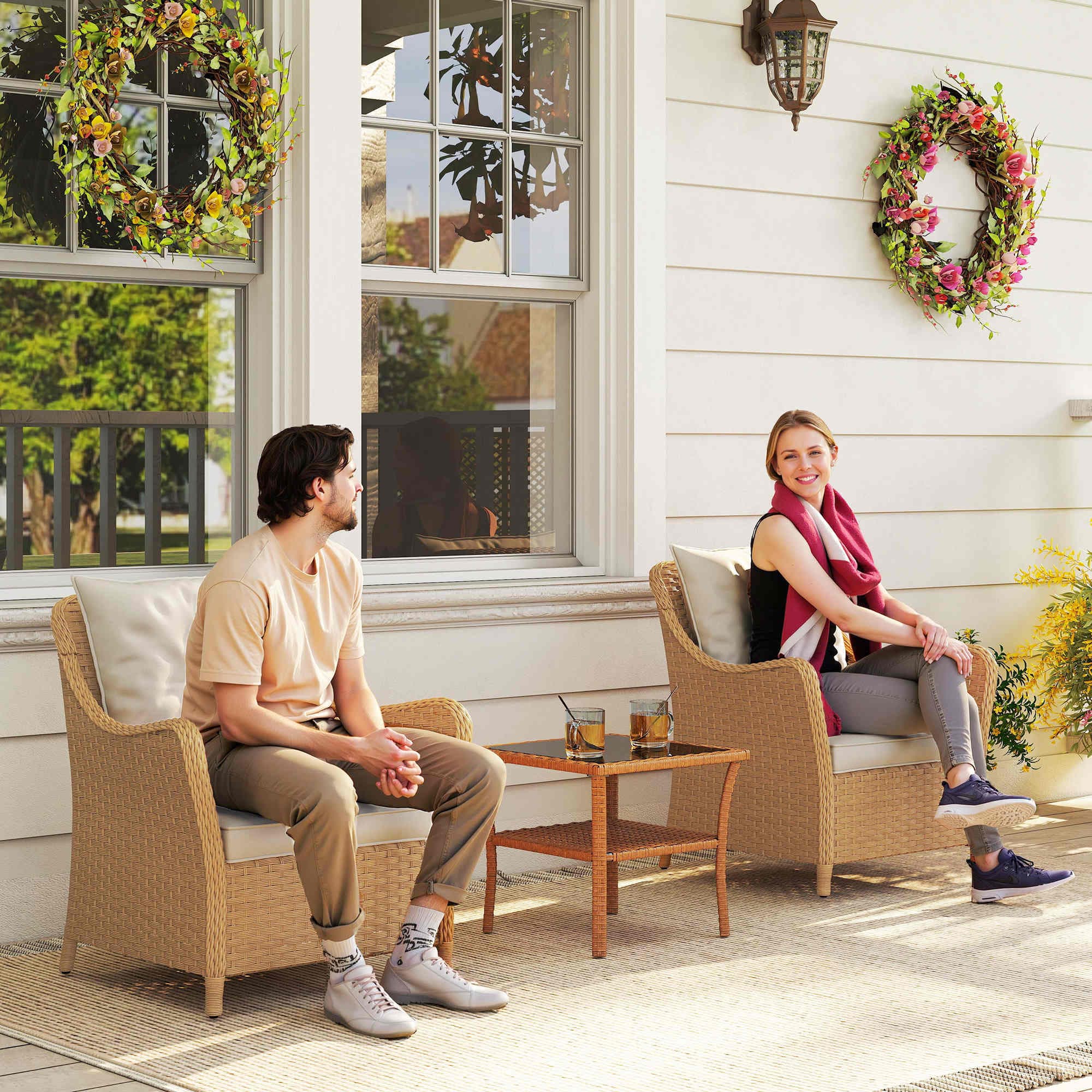 Discover Effortless Comfort with Beige Rattan Garden Chairs - image 2