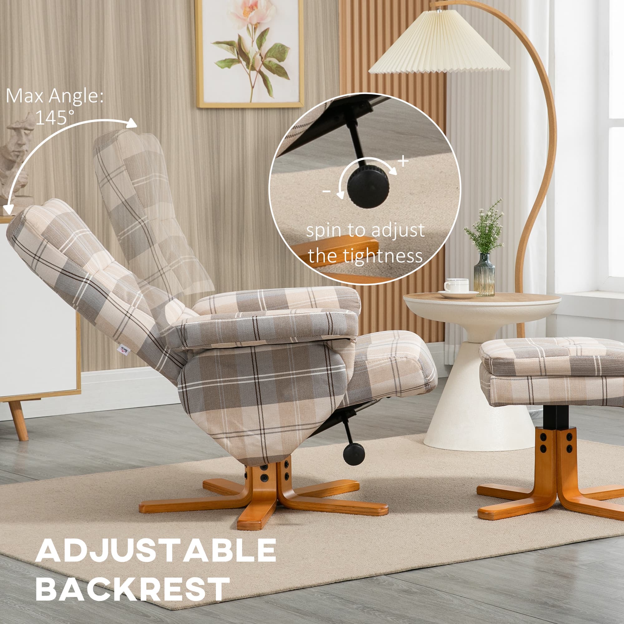 Transform Your Comfort: Swivel Recliner Chair & Storage Footstool - image 3