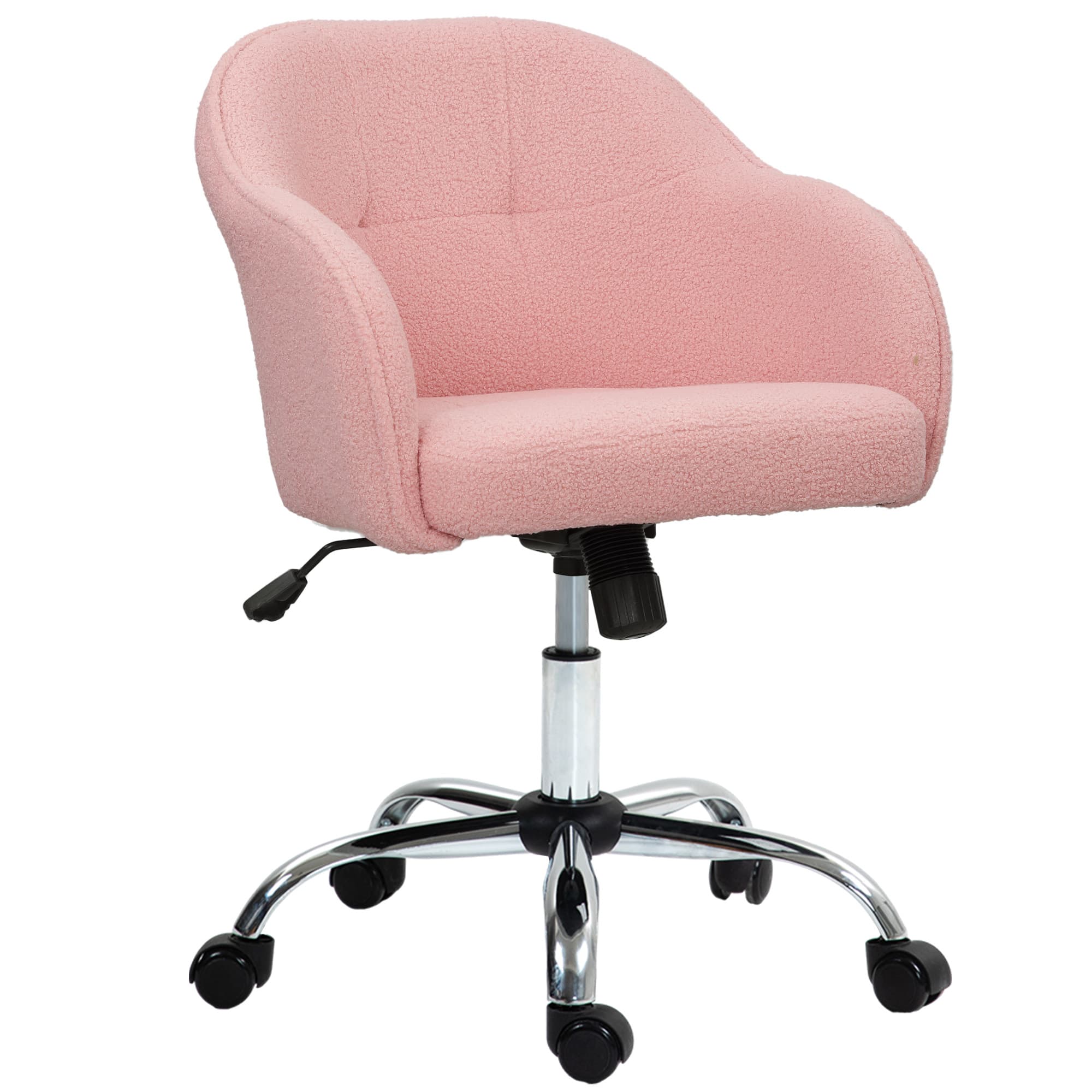 Transform Your Workspace with this Pink Teddy Fleece Chair - Pink