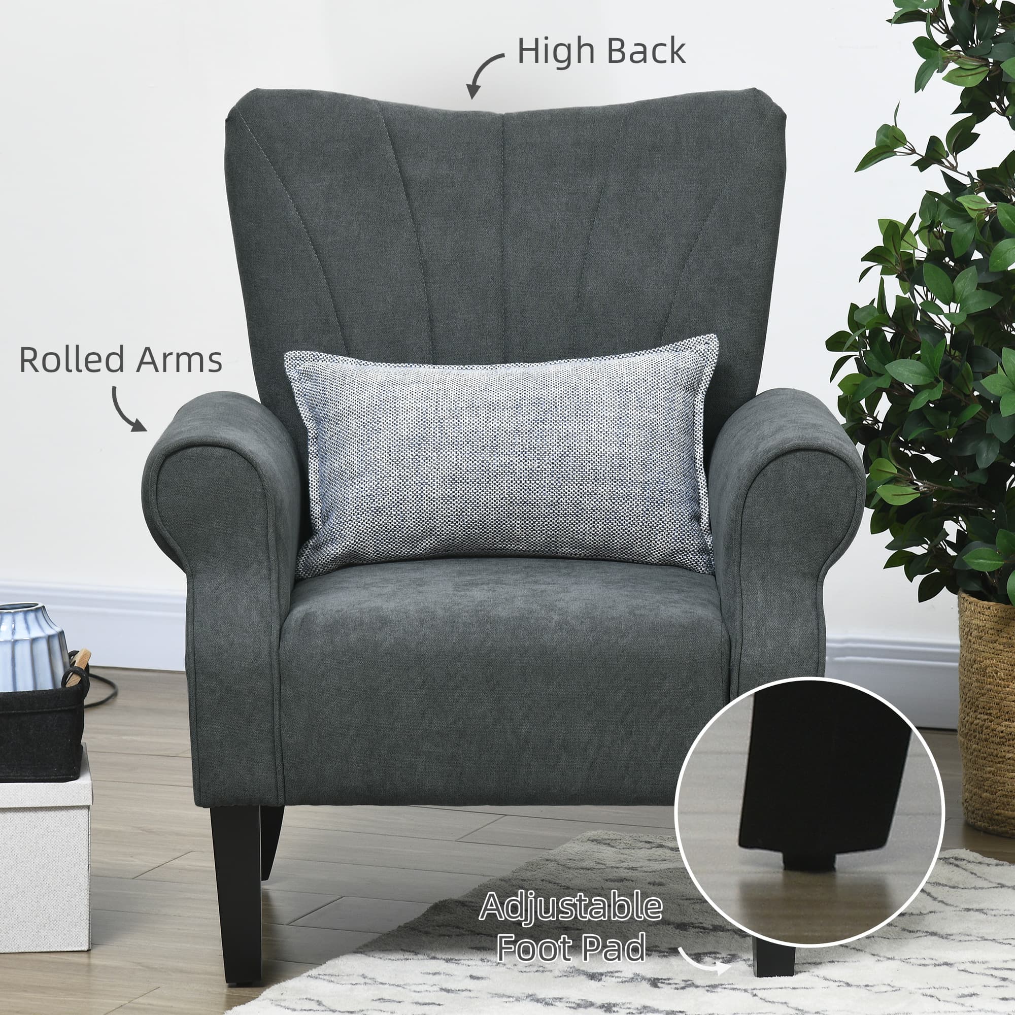 Transform Your Space with this Grey Wingback Accent Chair - image 5