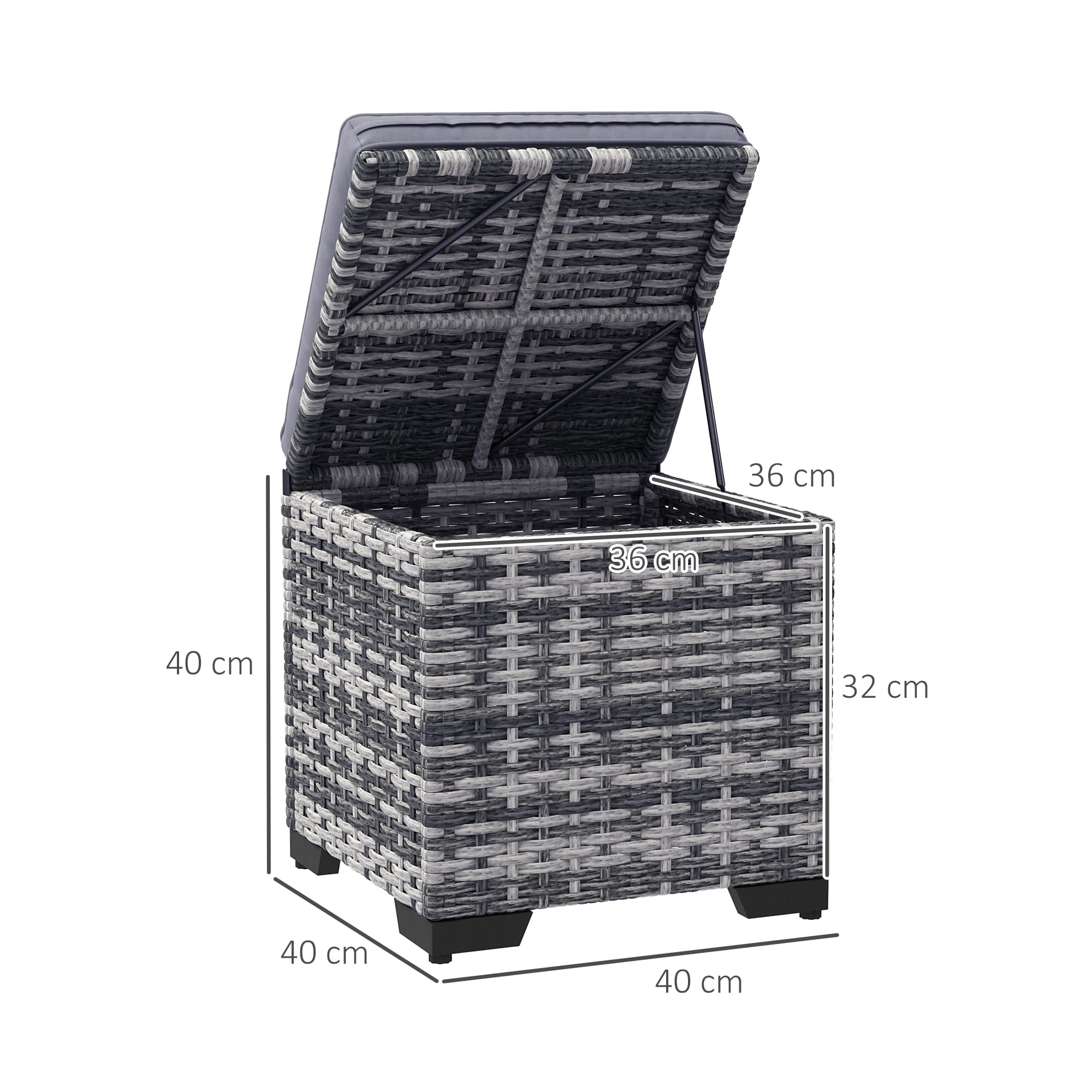 Transform Your Space with Dark Grey Rattan Storage Ottomans - image 3