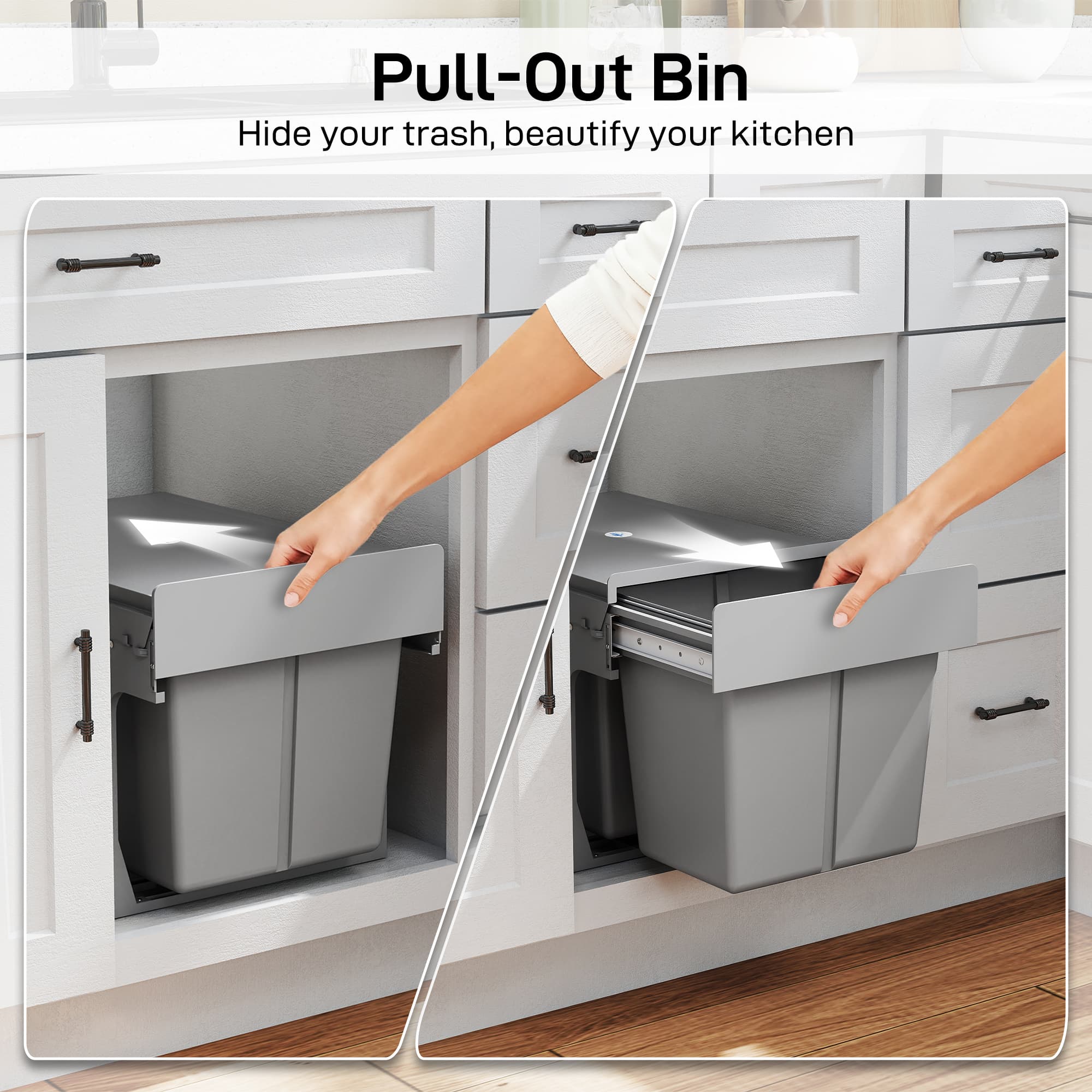 Effortless Kitchen Recycling: 30L Pull Out Under Sink Bin - image 4