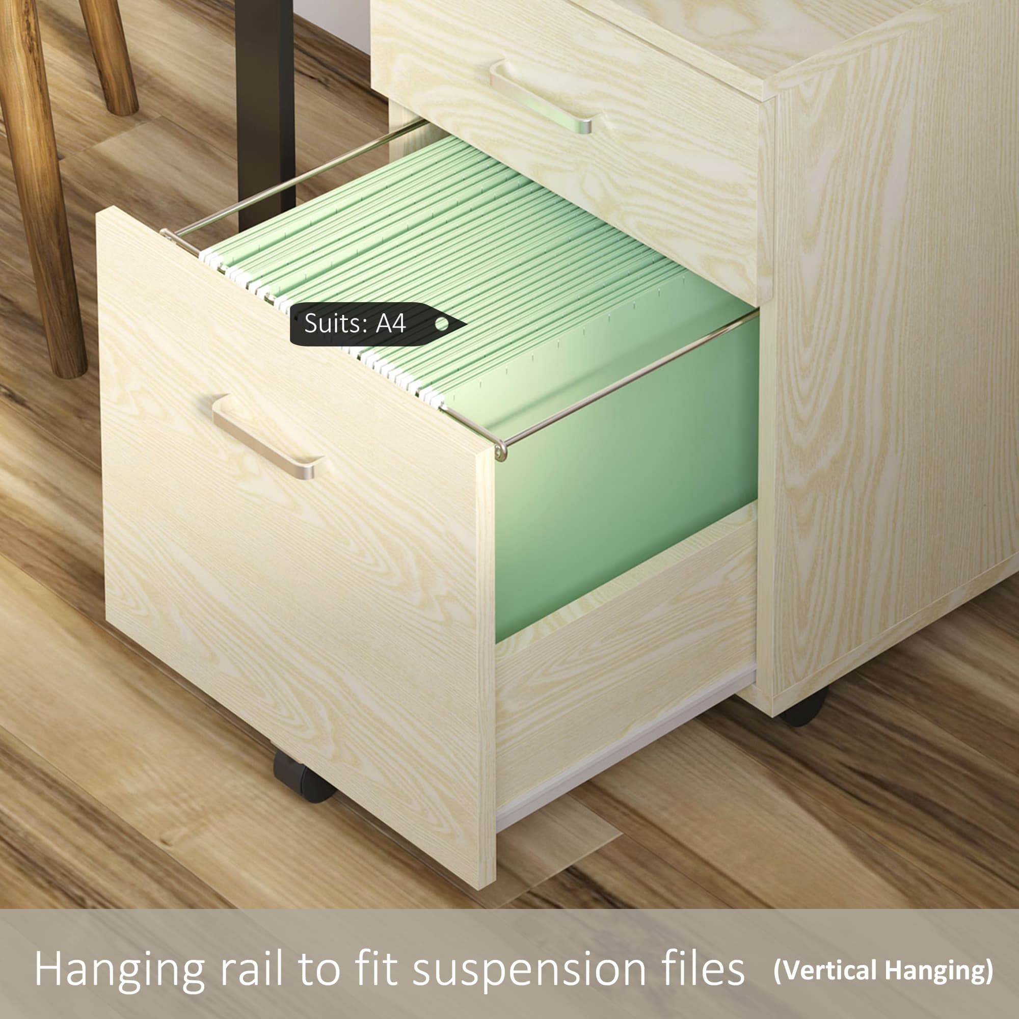 Secure Your Workspace with the Vinsetto Oak Filing Cabinet - image 1