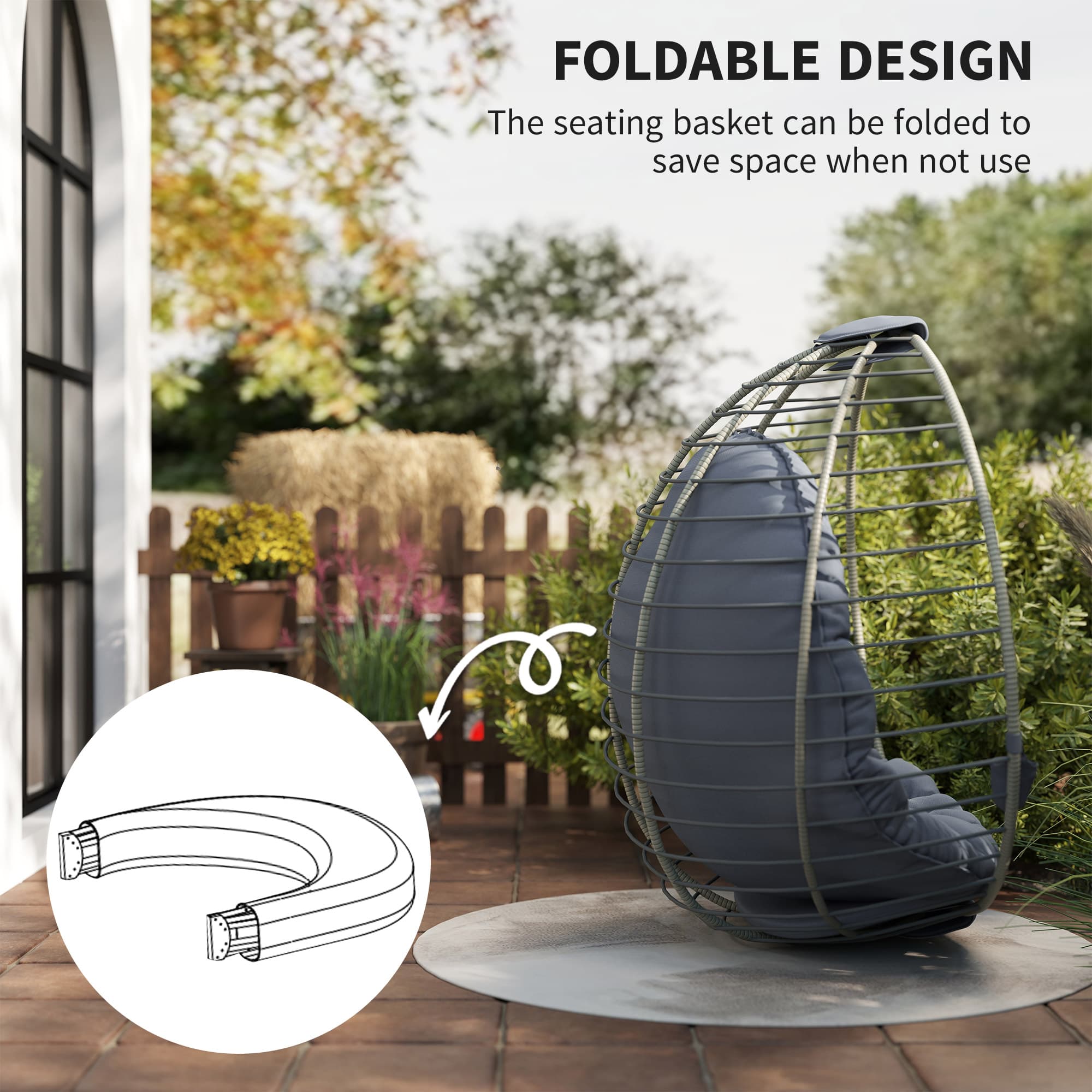 Transform Your Garden with this Grey Rattan Swing Chair - image 1