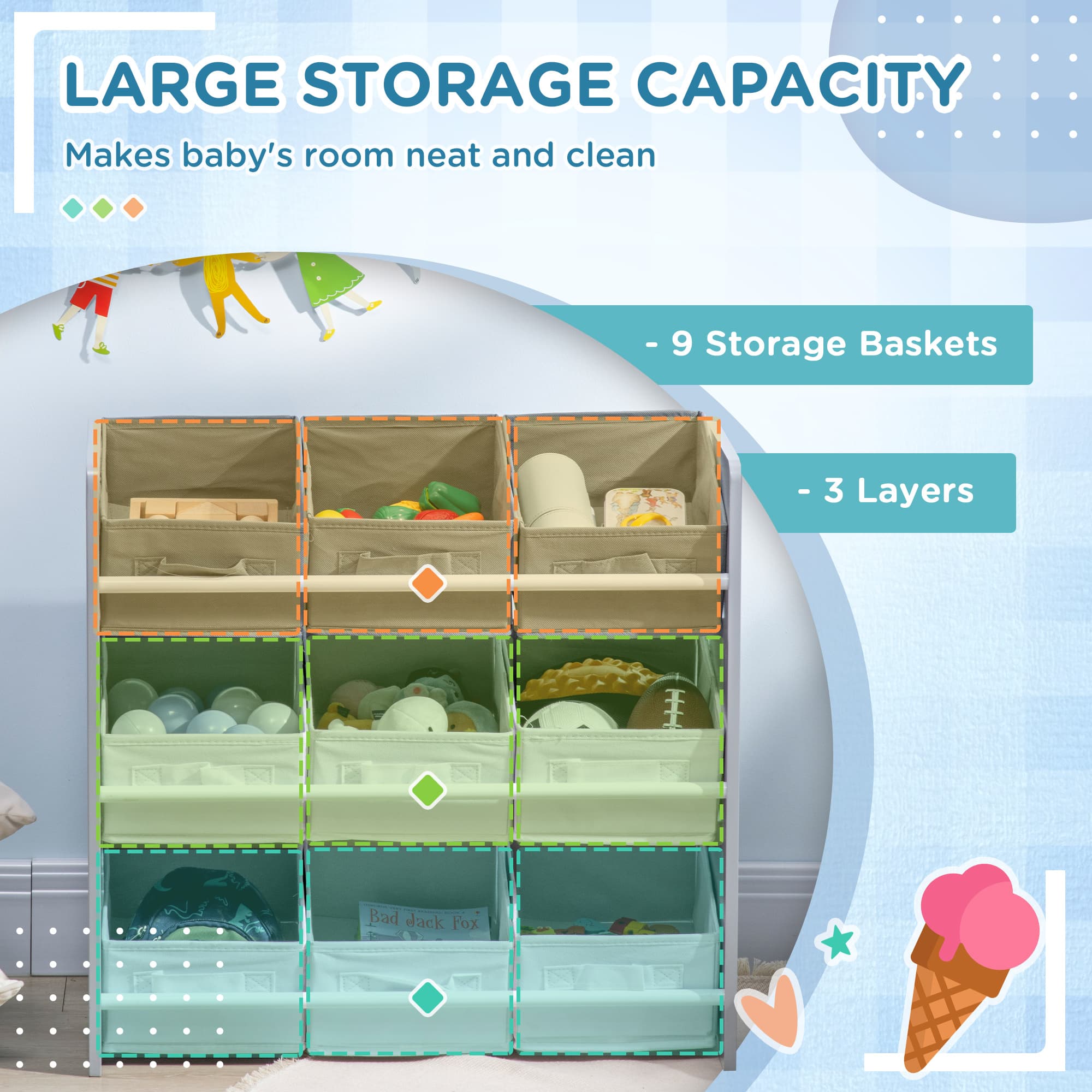 Keep Any Child's Room Tidy with a 9-Bin Storage Rack - image 6